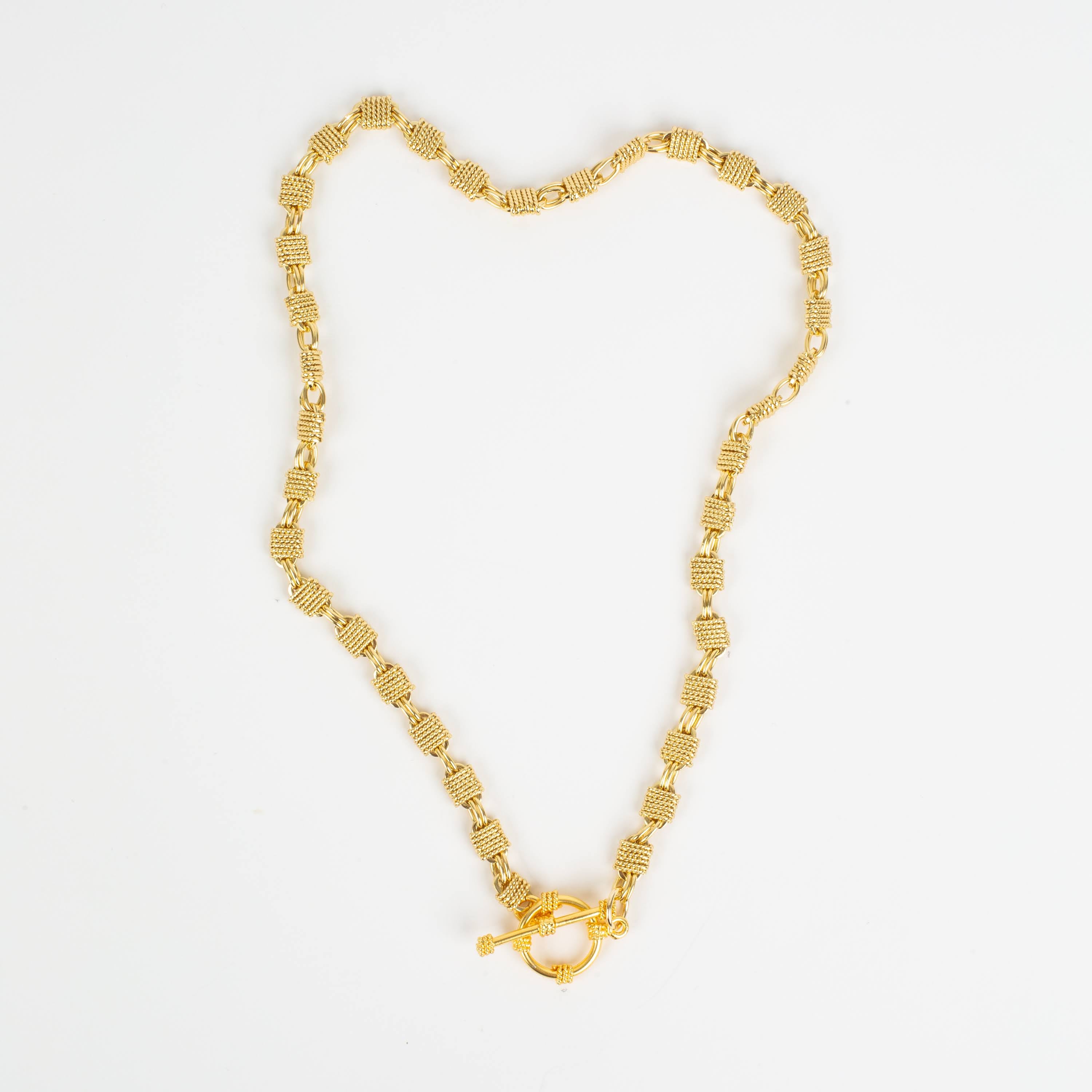 Gold Weave Statement Toggle Necklace