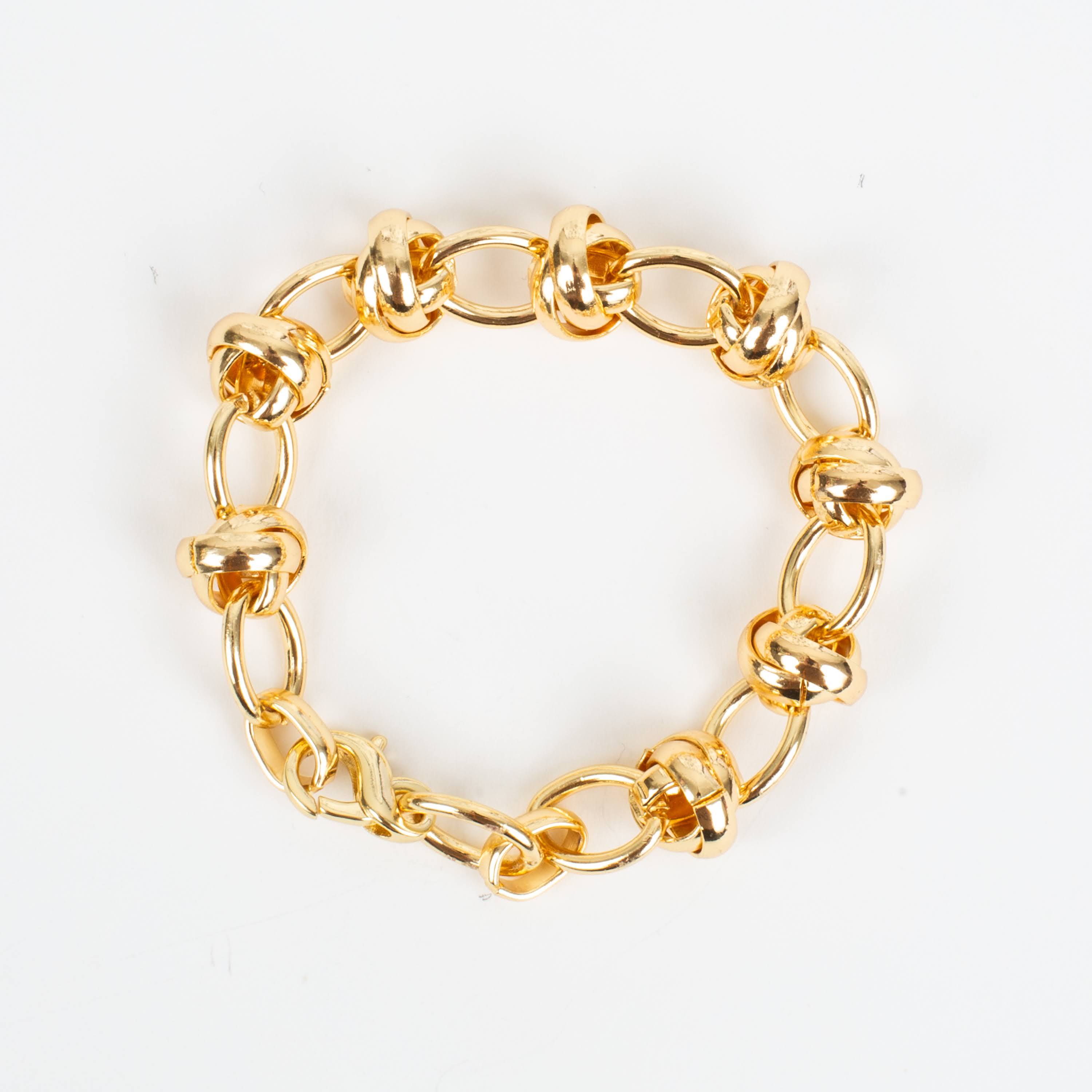 Knotted Links Statement Gold Bracelet