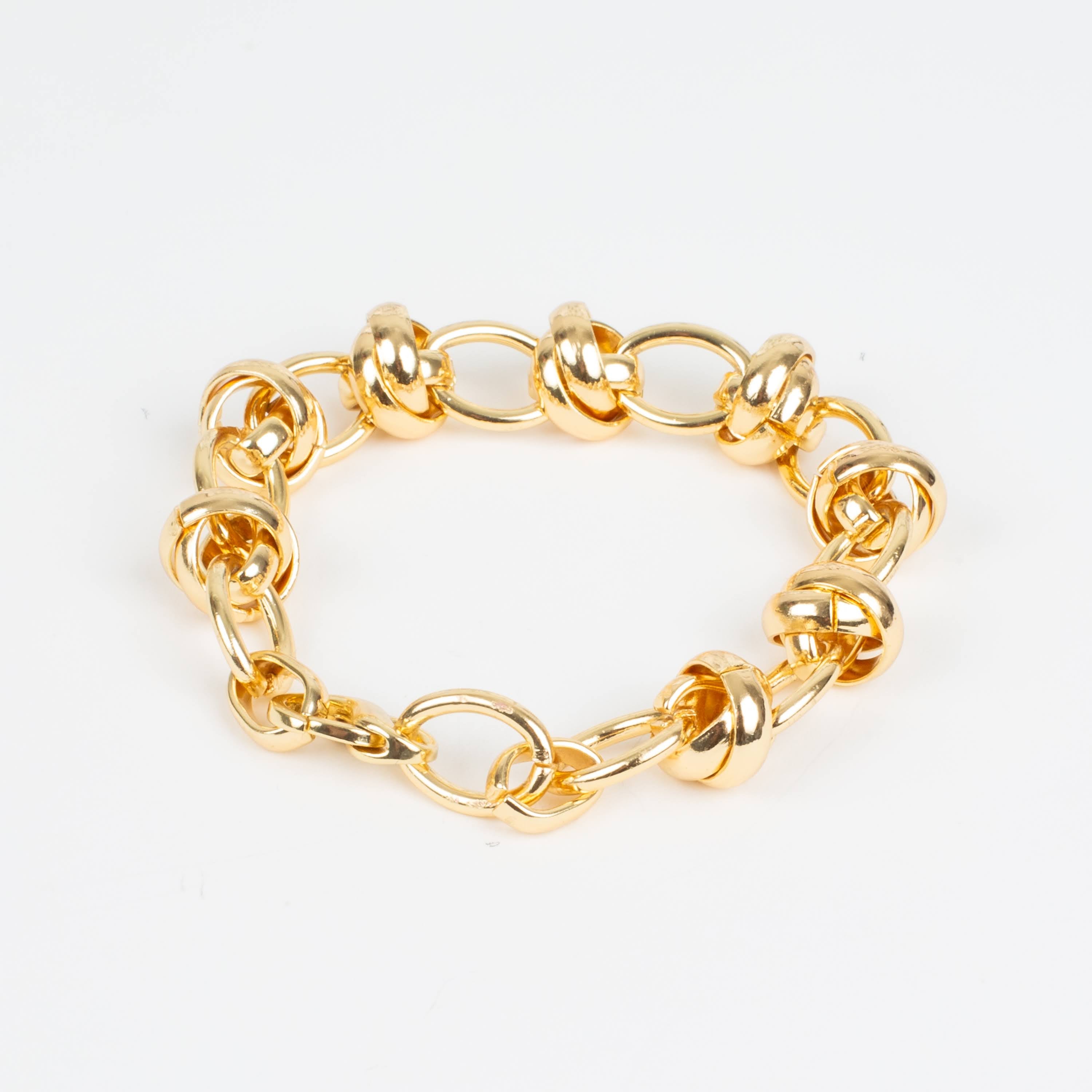 Knotted Links Statement Gold Bracelet