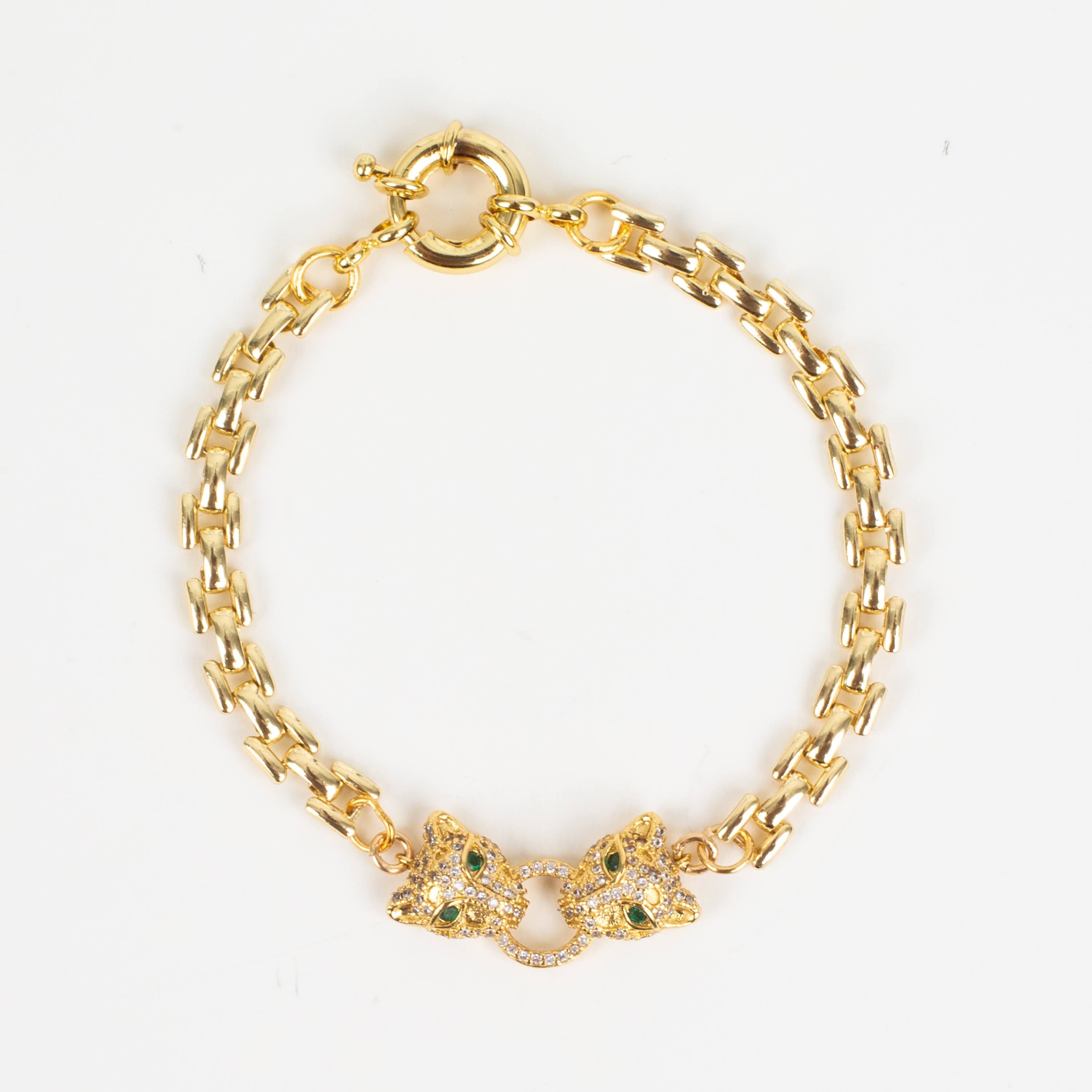 Feline Onyx Gold Bracelet