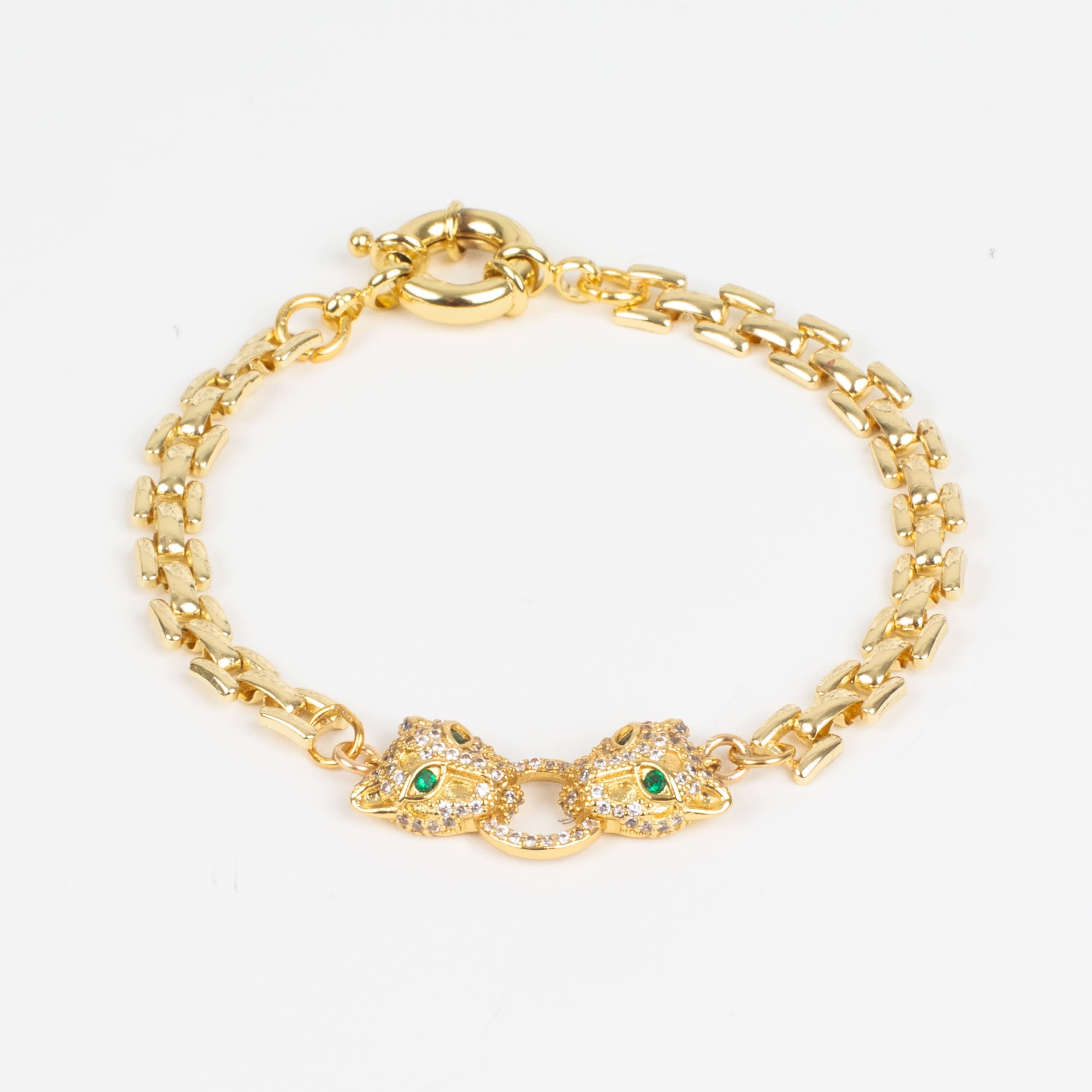 Feline Onyx Gold Bracelet