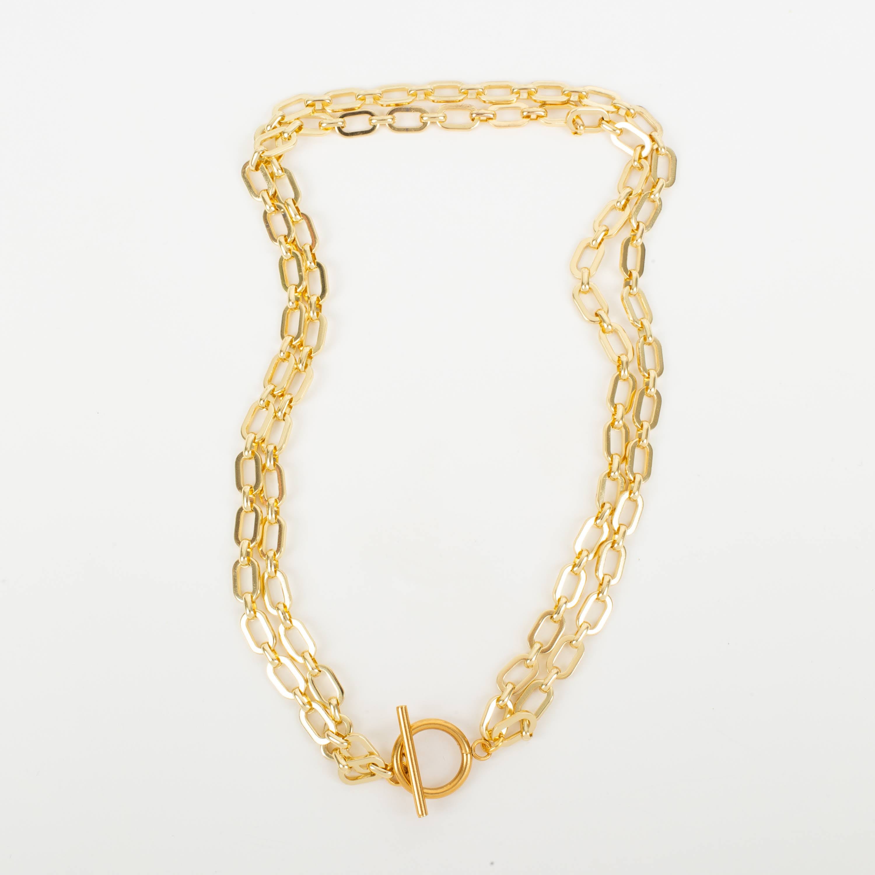 Waterproof Double Layer Toggle Necklace