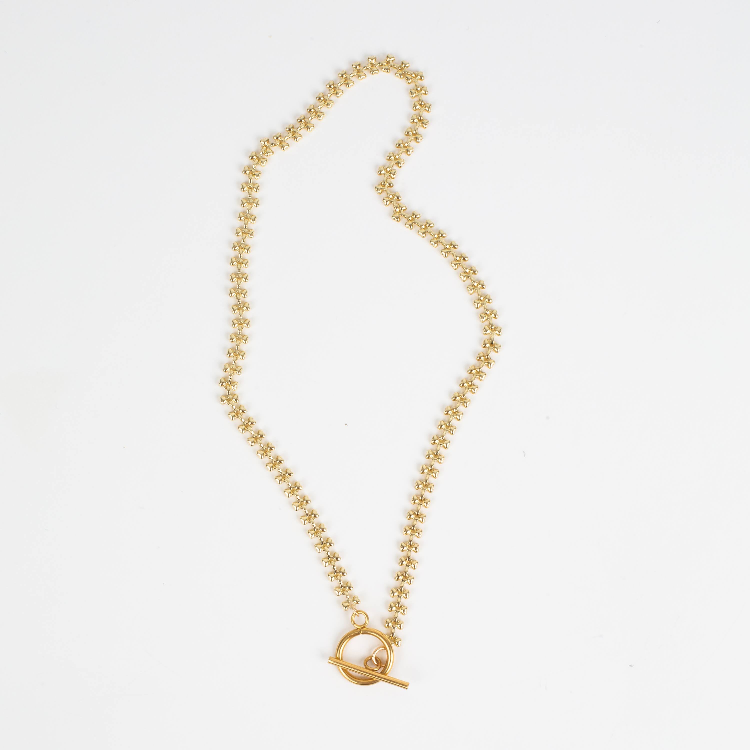 Waterproof Clover Gold Toggle Necklace