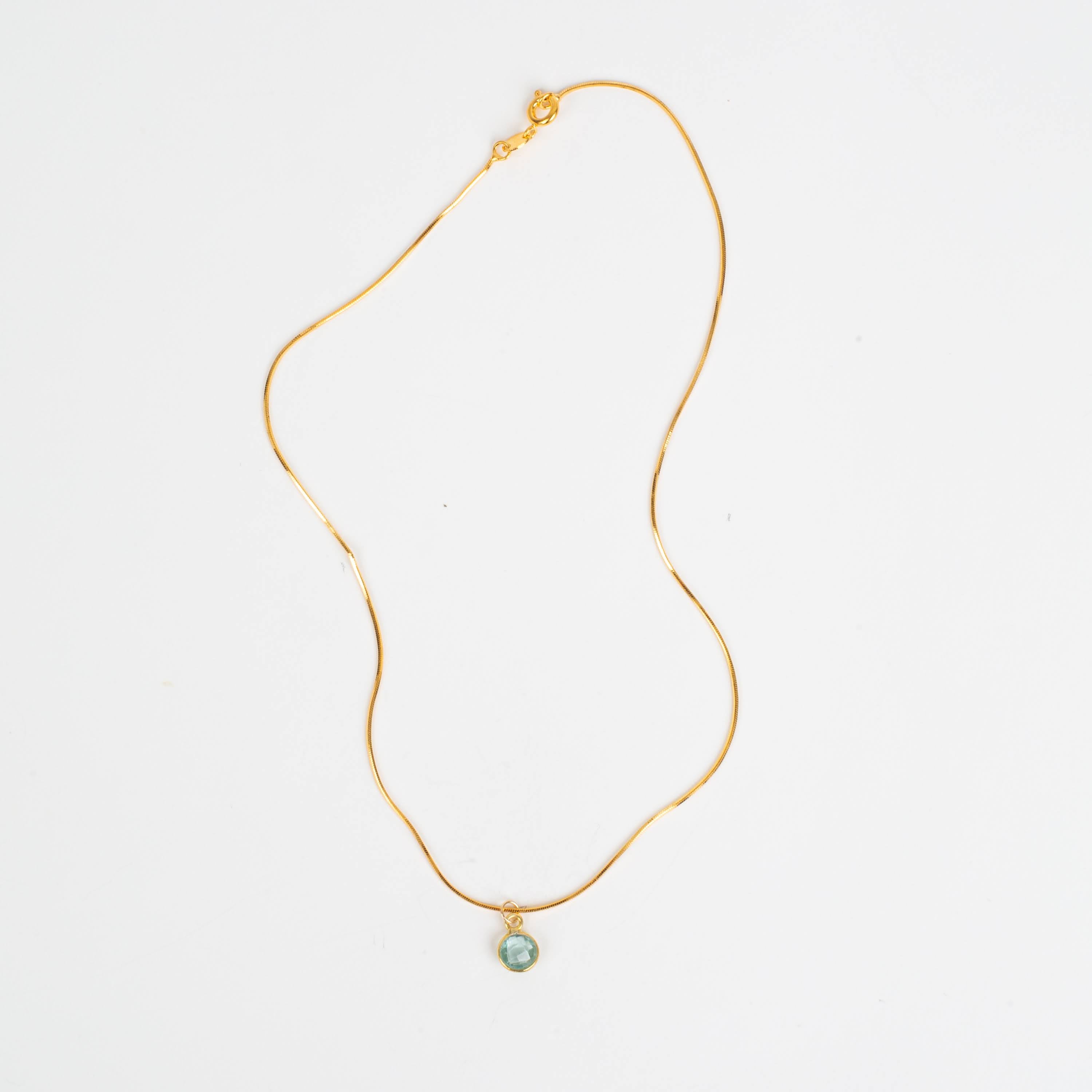 Waterproof Minimalist Gemstone Necklace