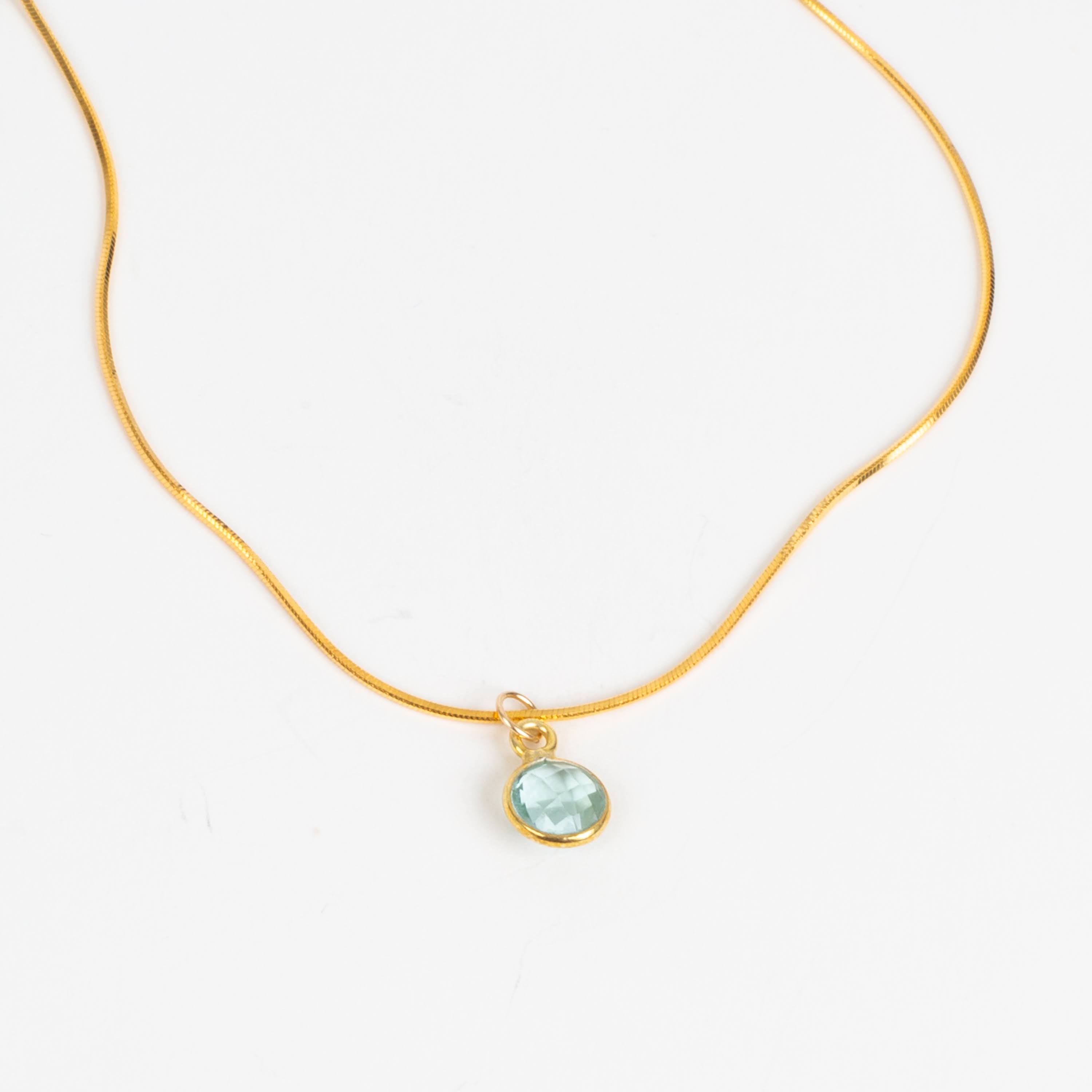 Waterproof Minimalist Gemstone Necklace