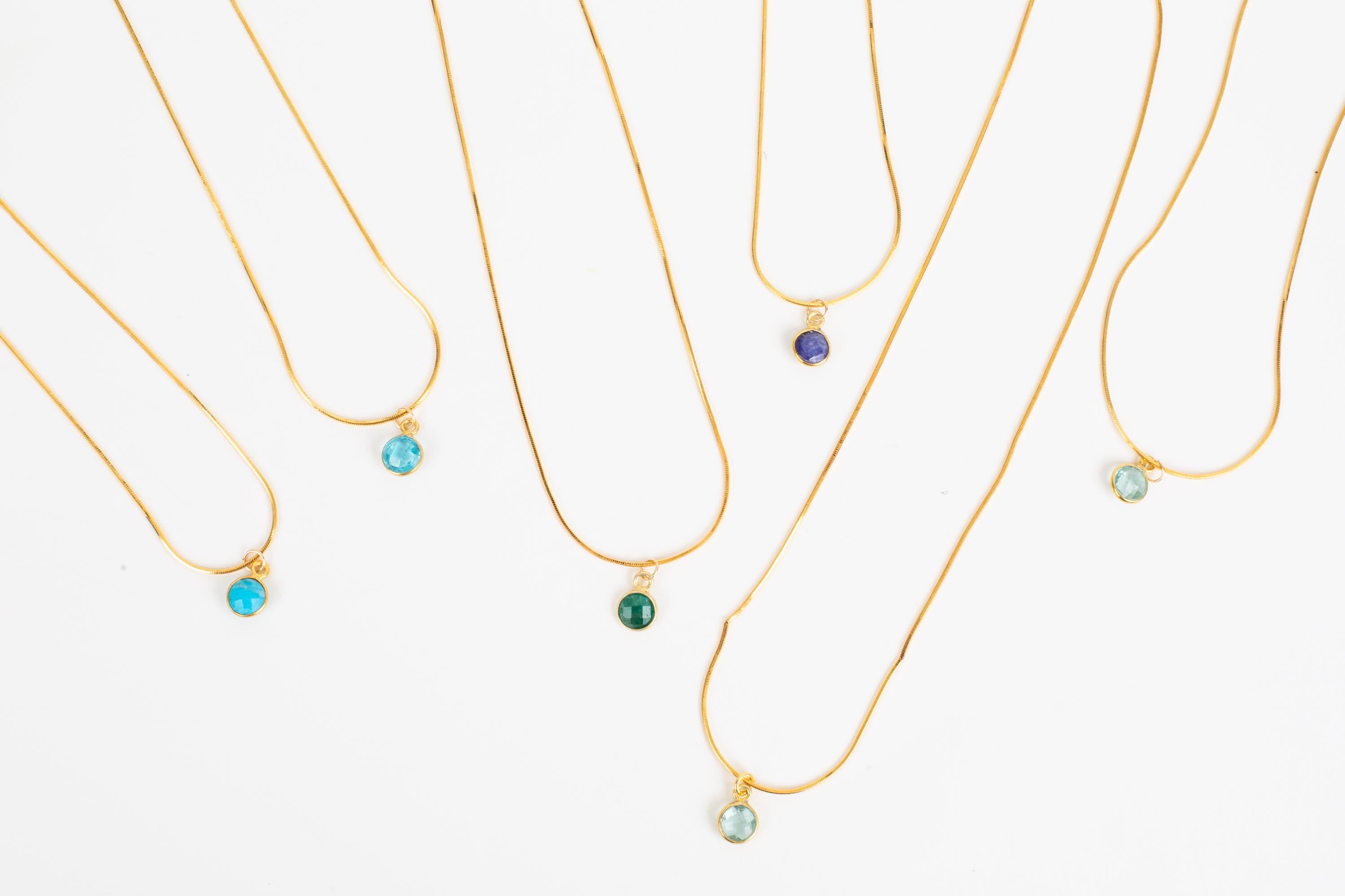 Waterproof Minimalist Gemstone Necklace