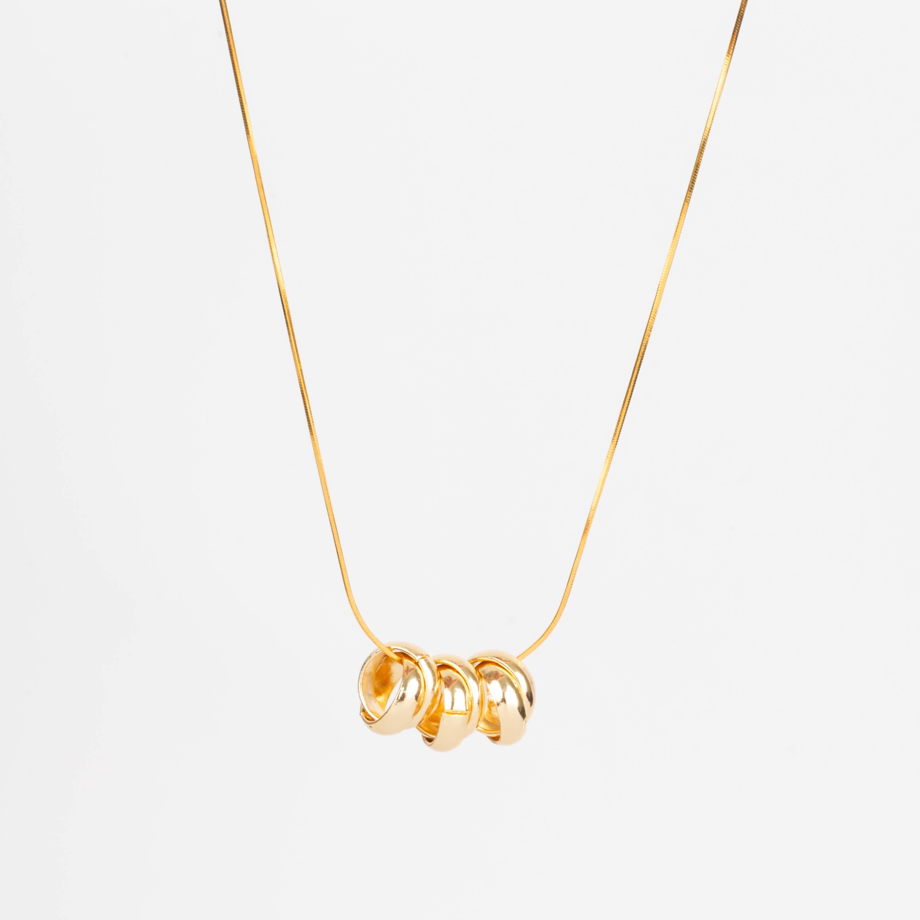 Triple Knot Herringbone Necklace