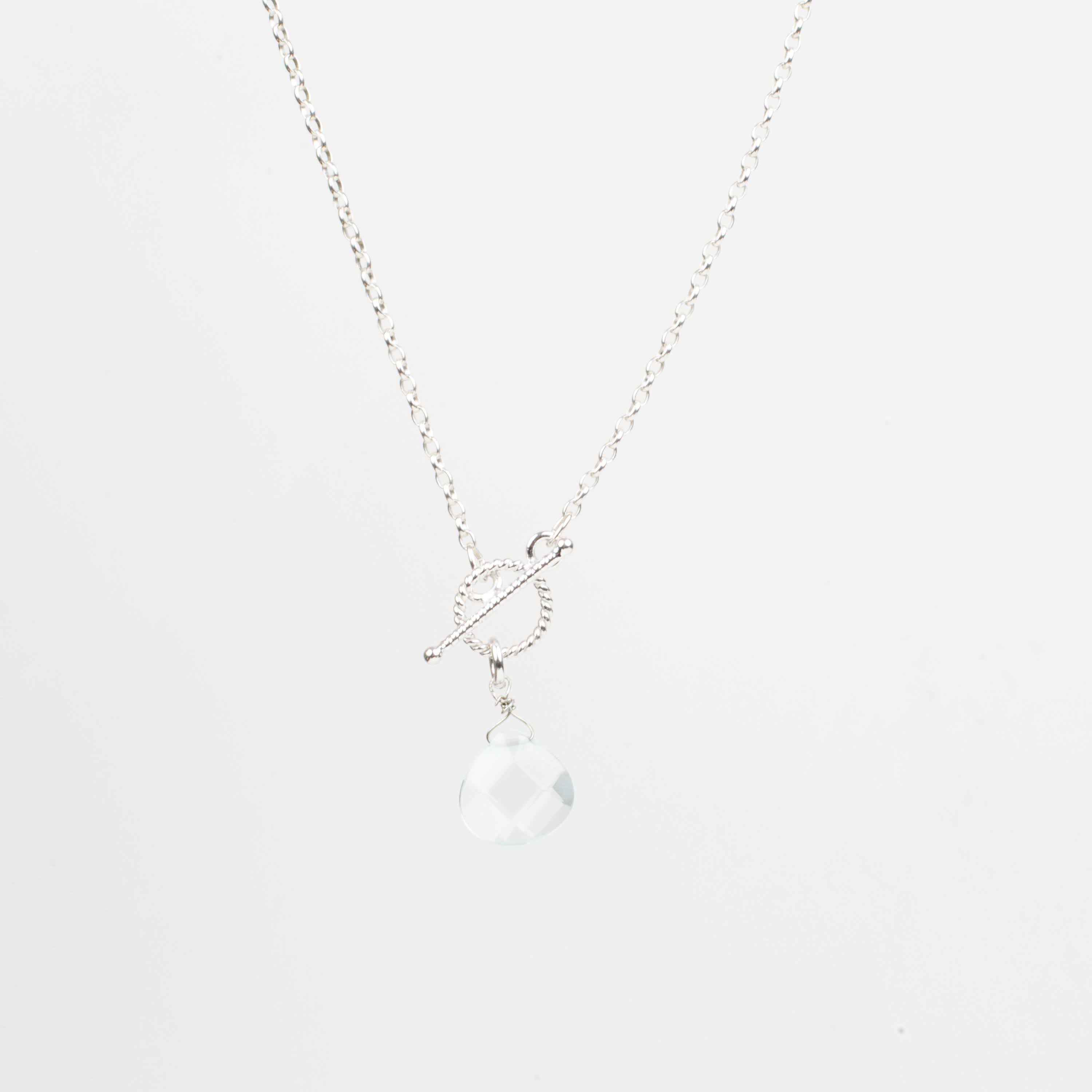 Sterling Silver Toggle Amazonite Pendant Necklace