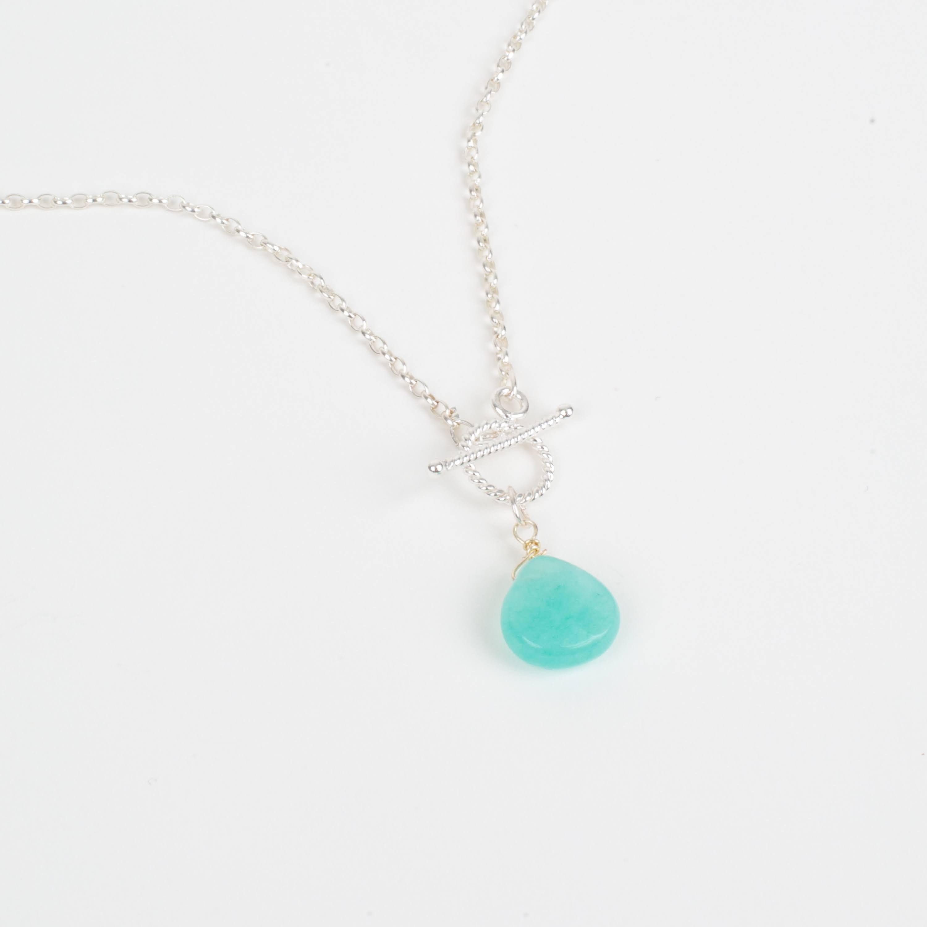 Sterling Silver Toggle Amazonite Pendant Necklace