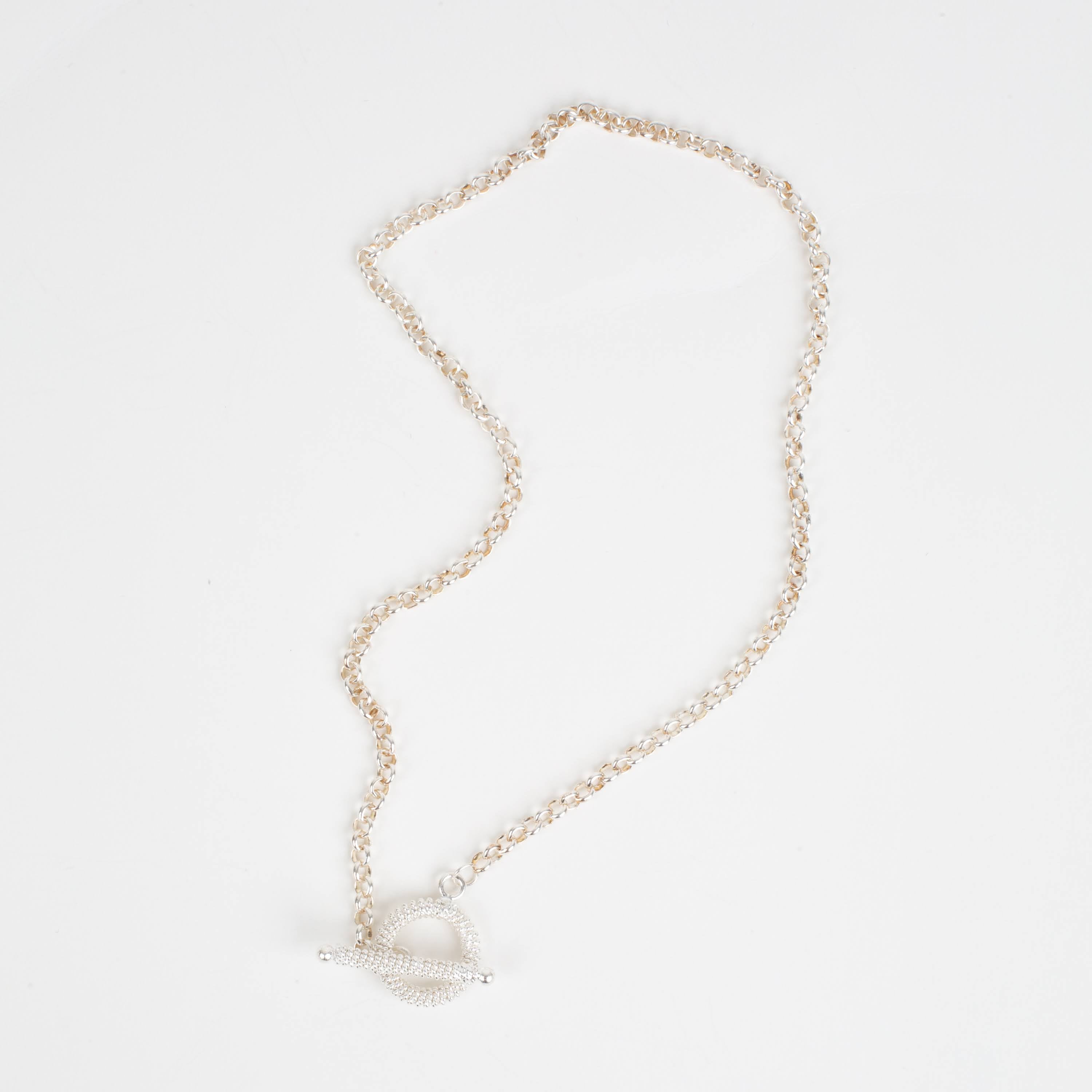 Silver Eclipse Toggle Necklace