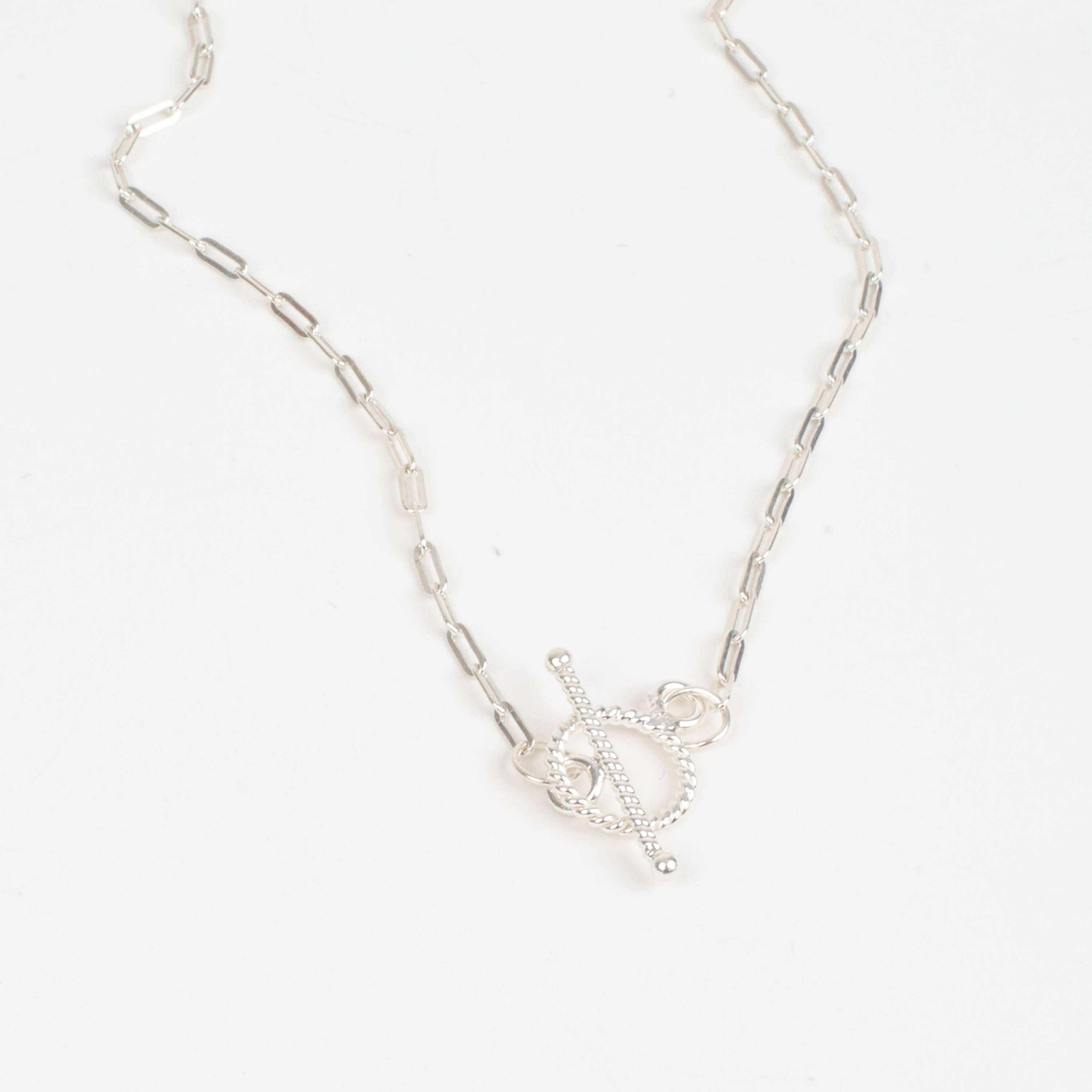 Sterling Silver Minimalist Toggle Necklace