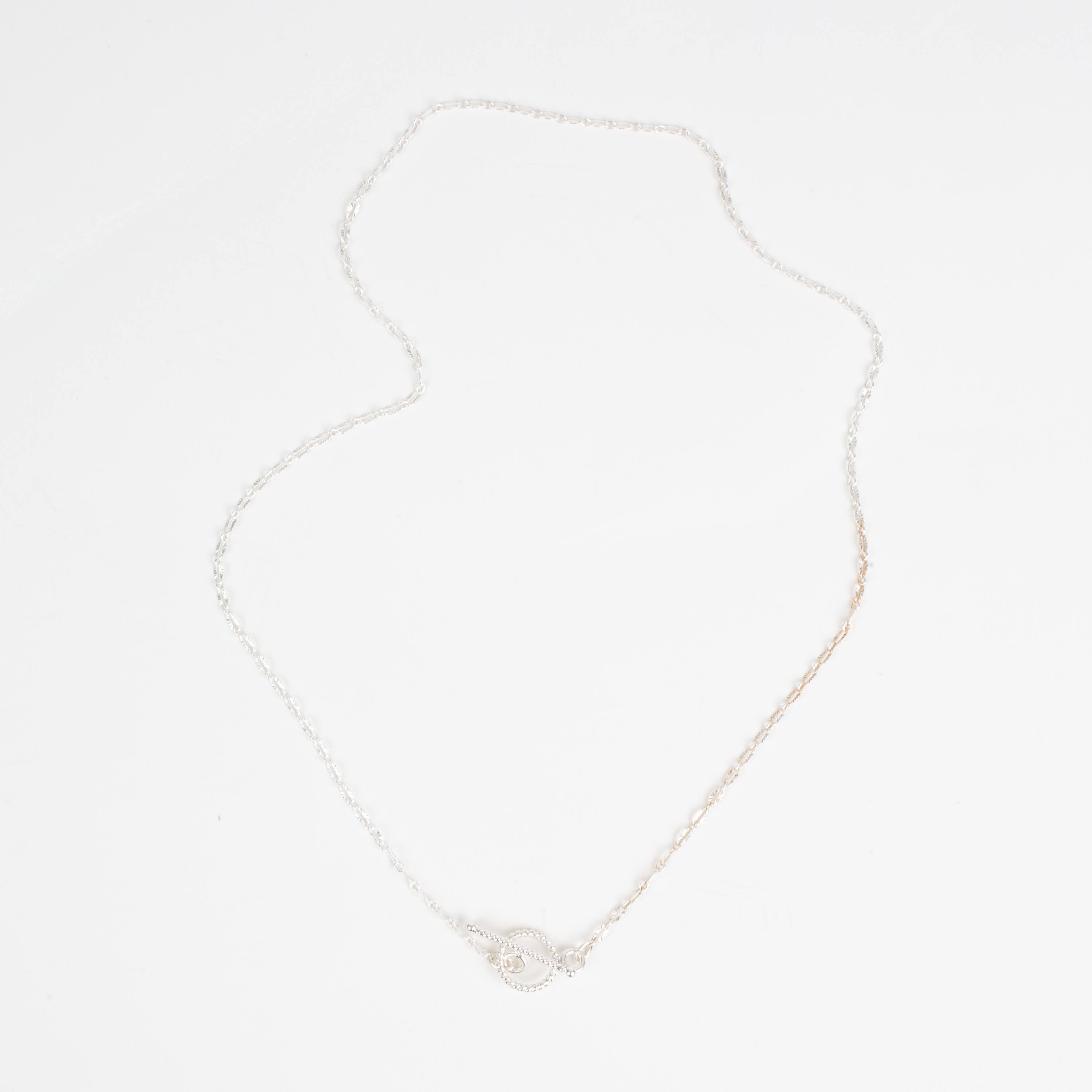 Sterling Silver Minimalist Sparkle Toggle Necklace