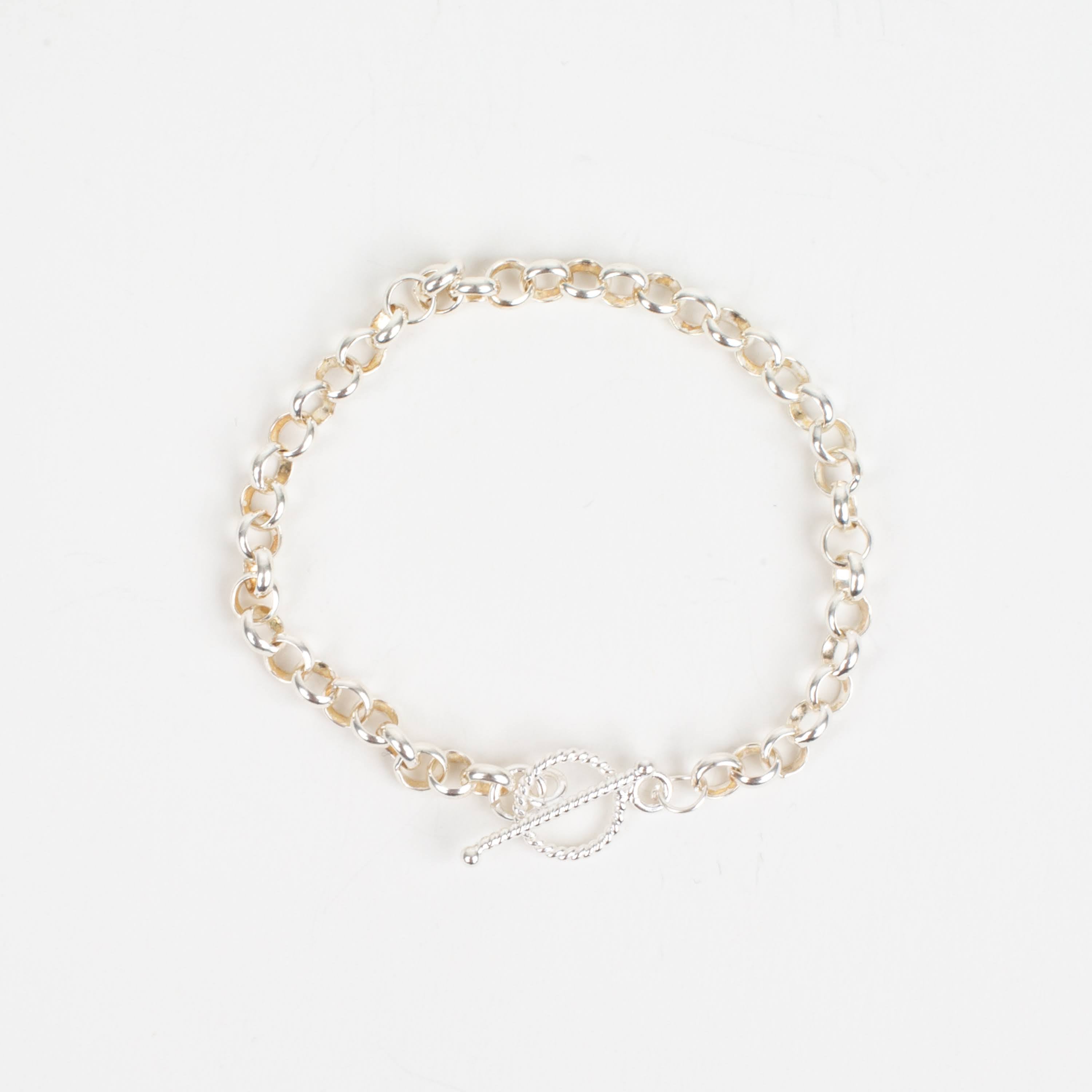 Sterling Silver Rope Toggle Bracelet