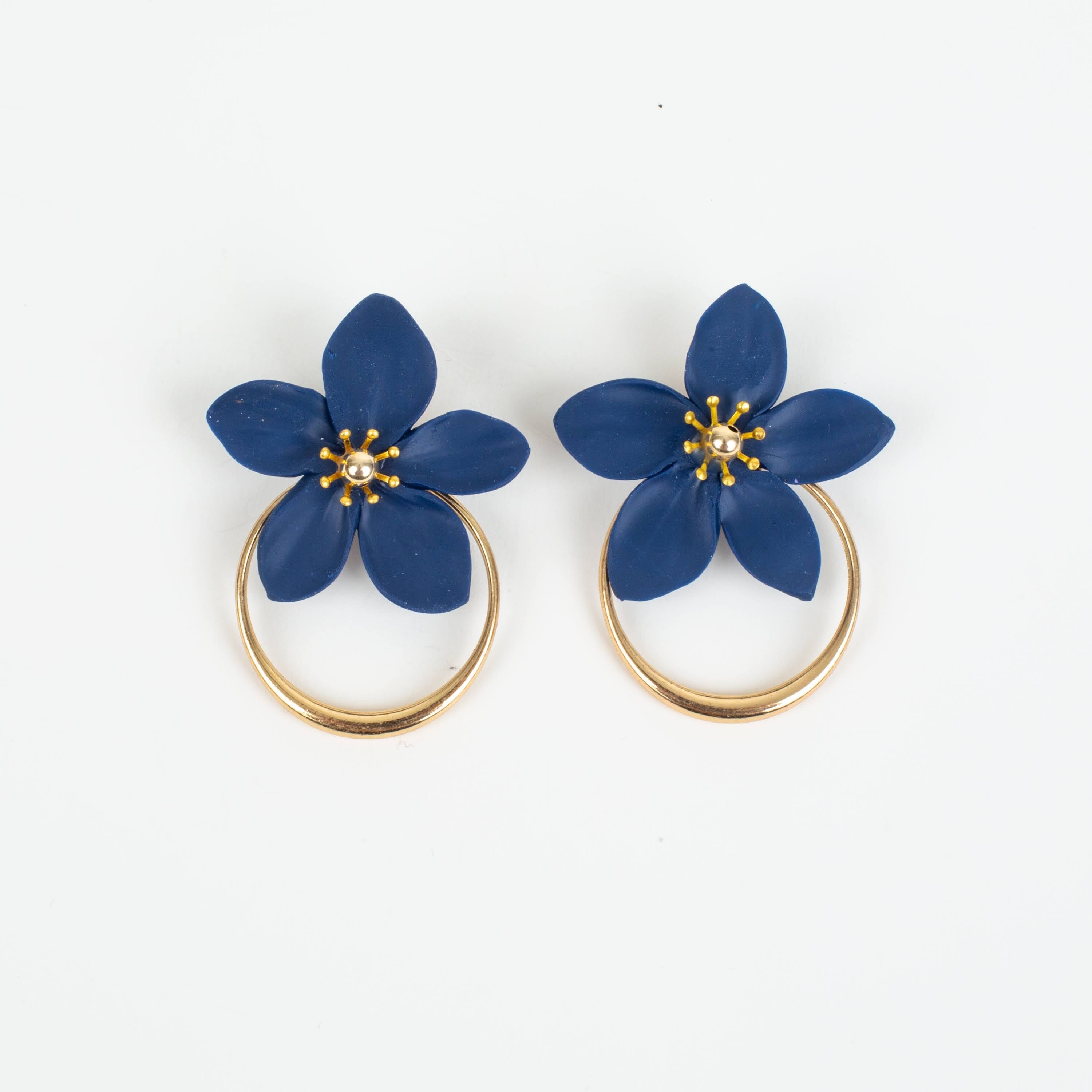 Amalia Floral Gold Hoop Statement Earring