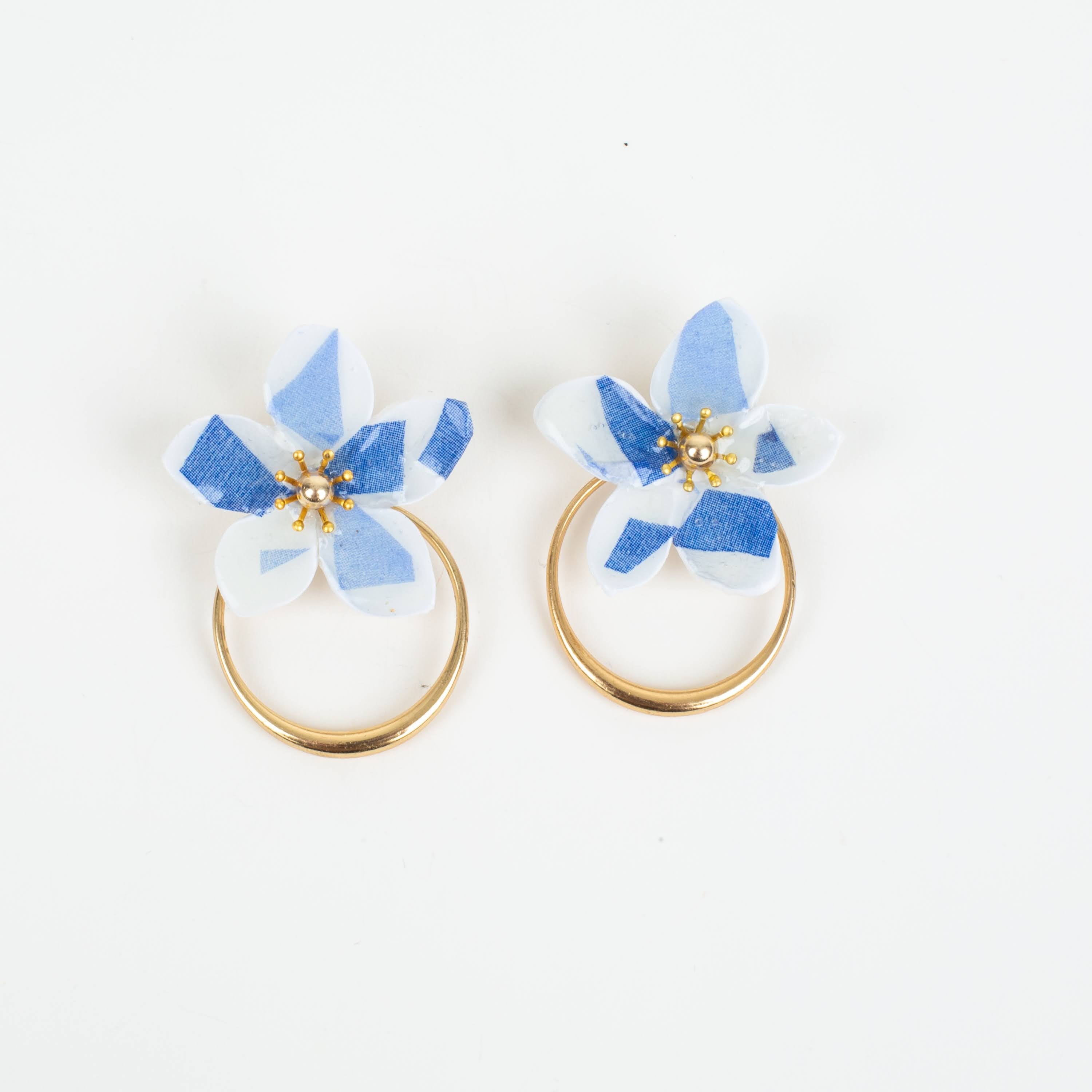Amalia Floral Gold Hoop Statement Earring