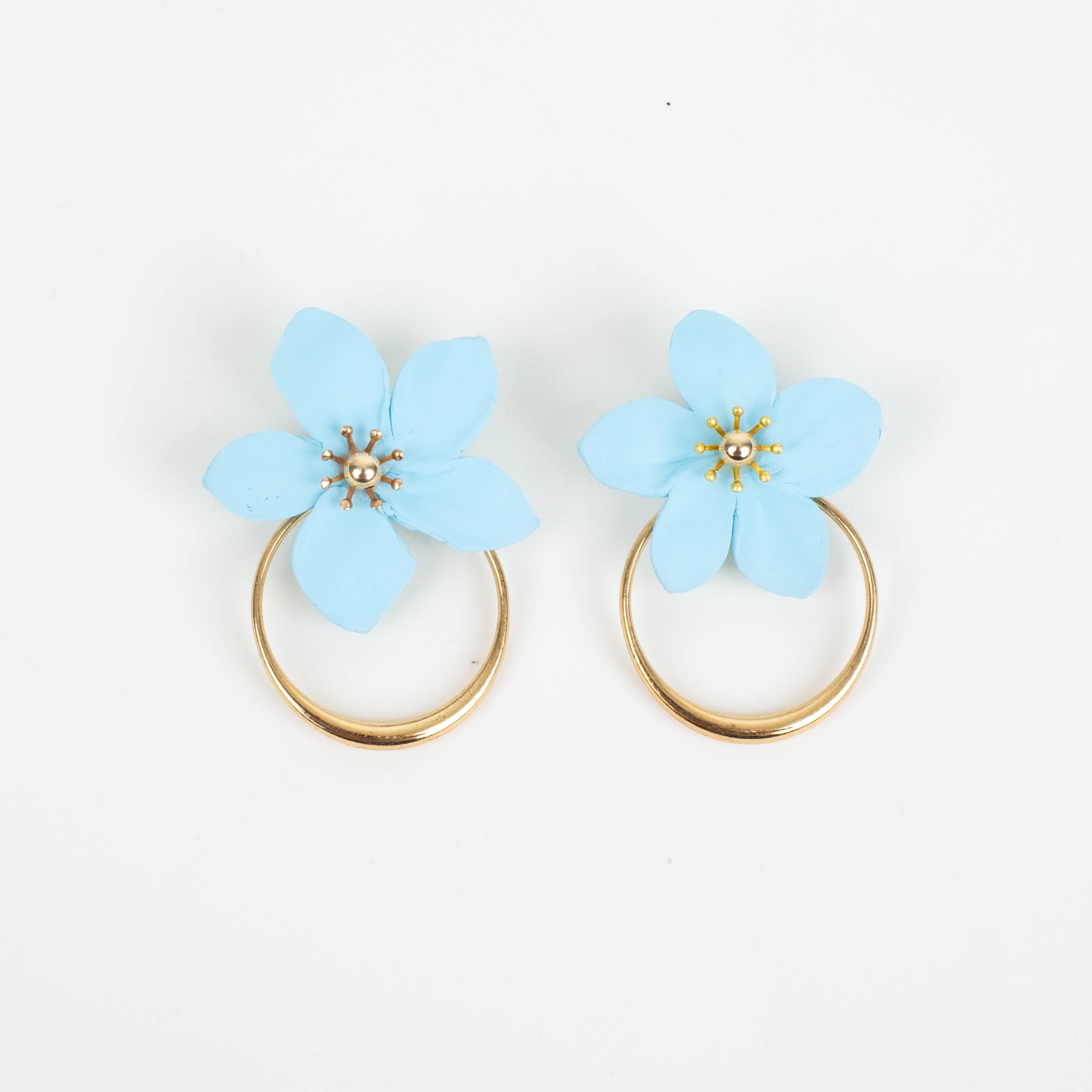 Amalia Floral Gold Hoop Statement Earring