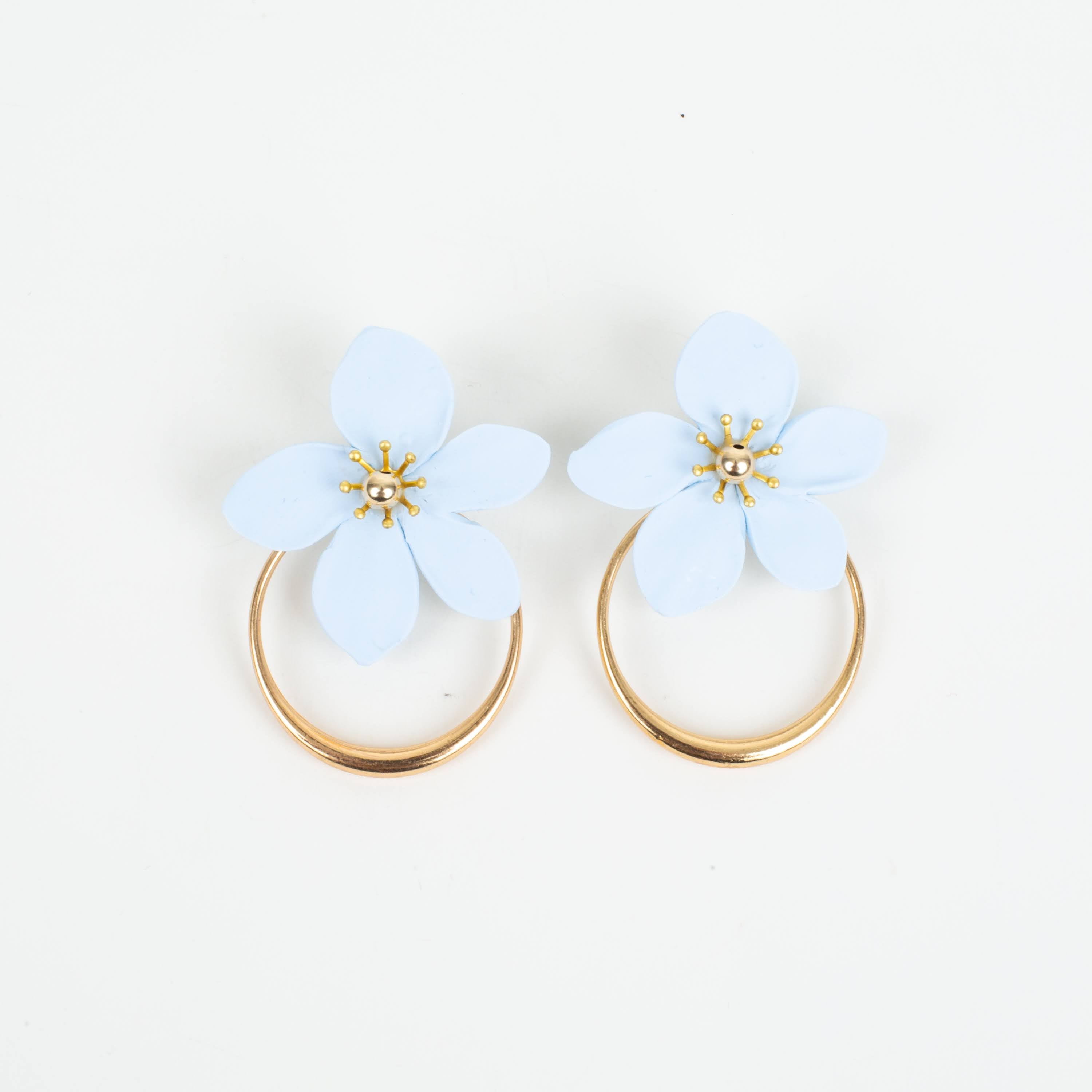 Amalia Floral Gold Hoop Statement Earring