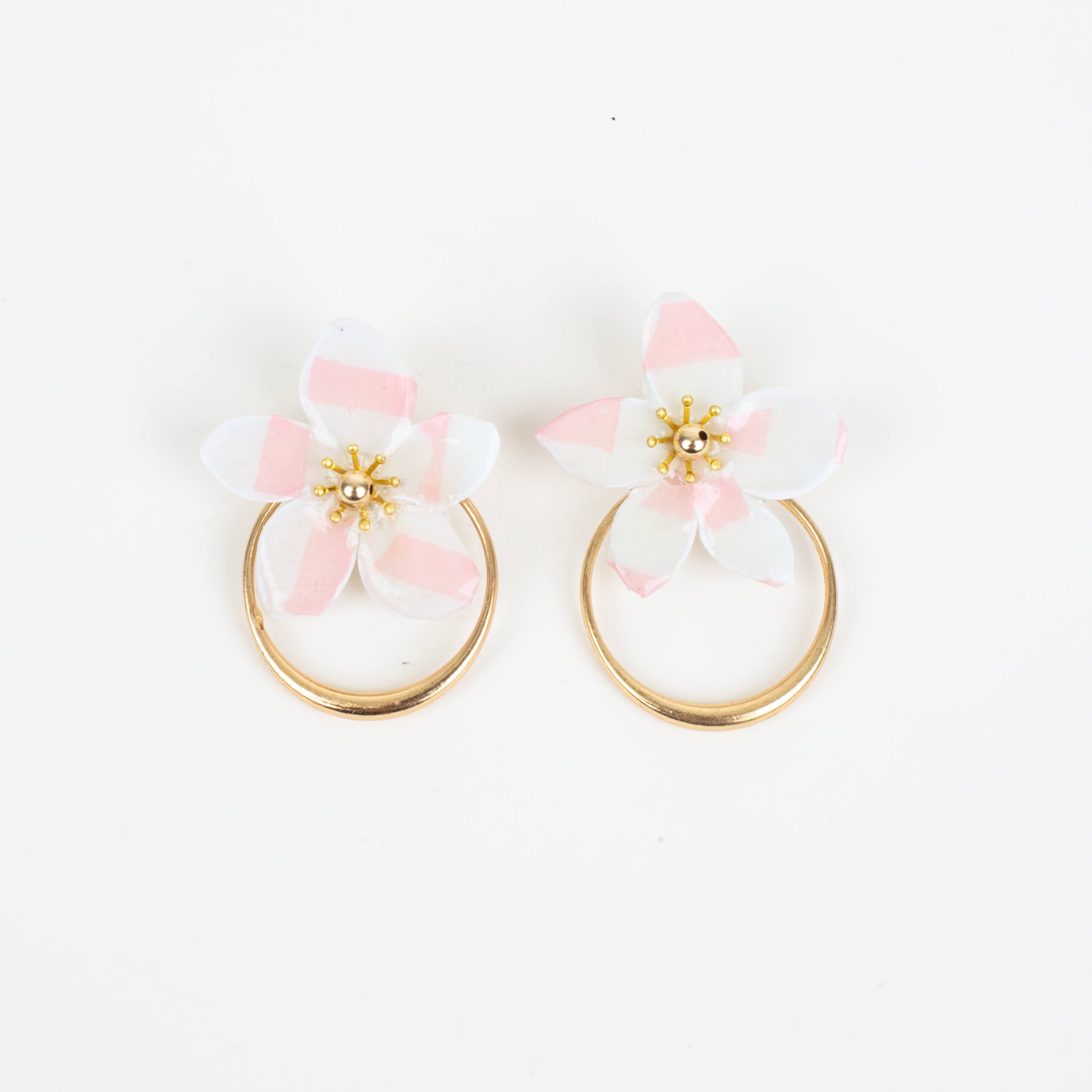 Amalia Floral Gold Hoop Statement Earring