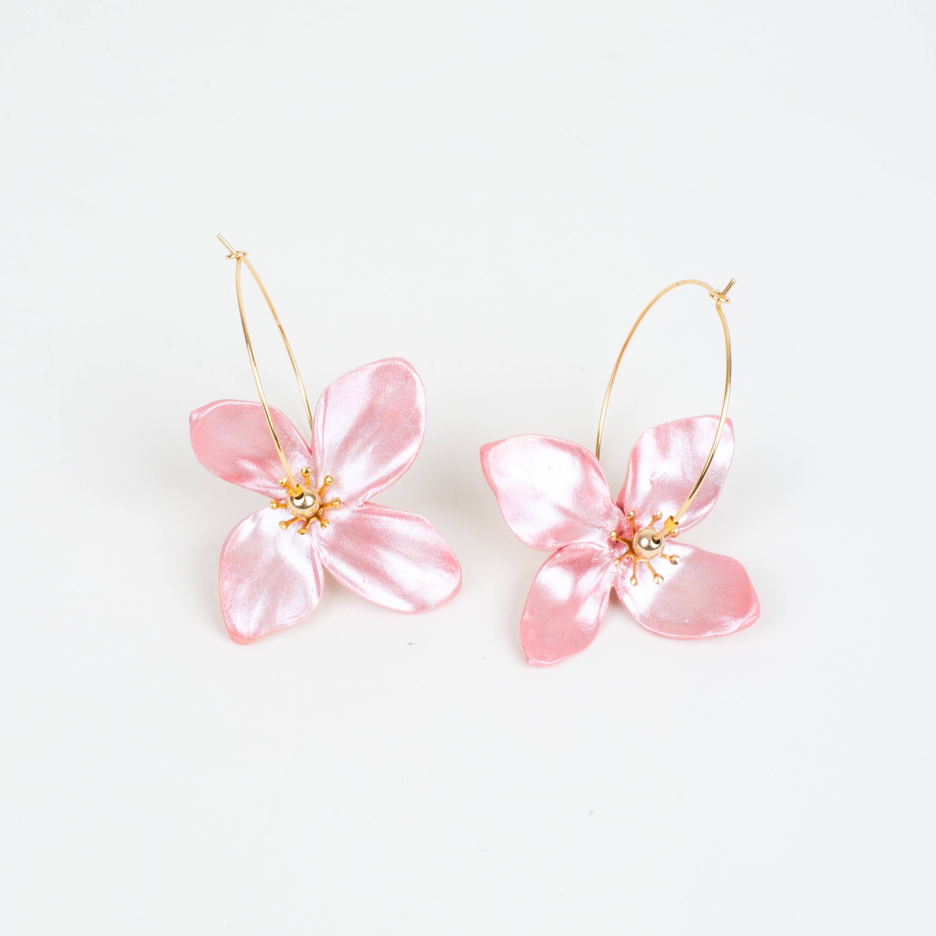Chatham Flower Hoop Earring