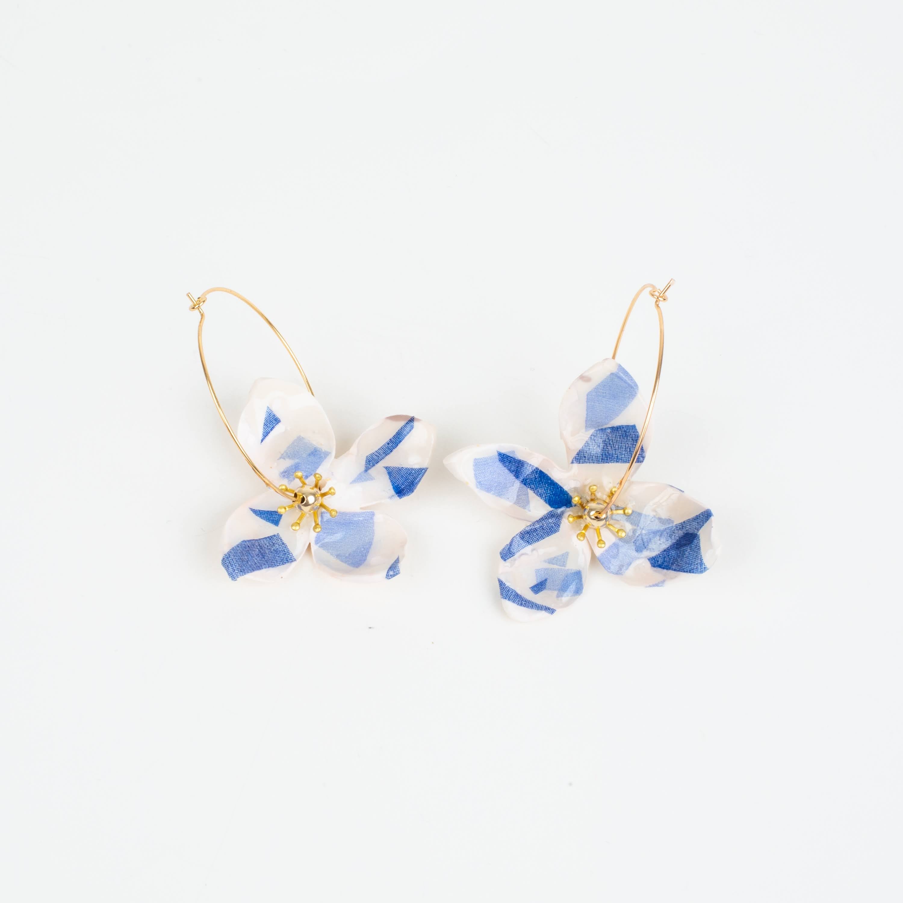 Chatham Flower Hoop Earring