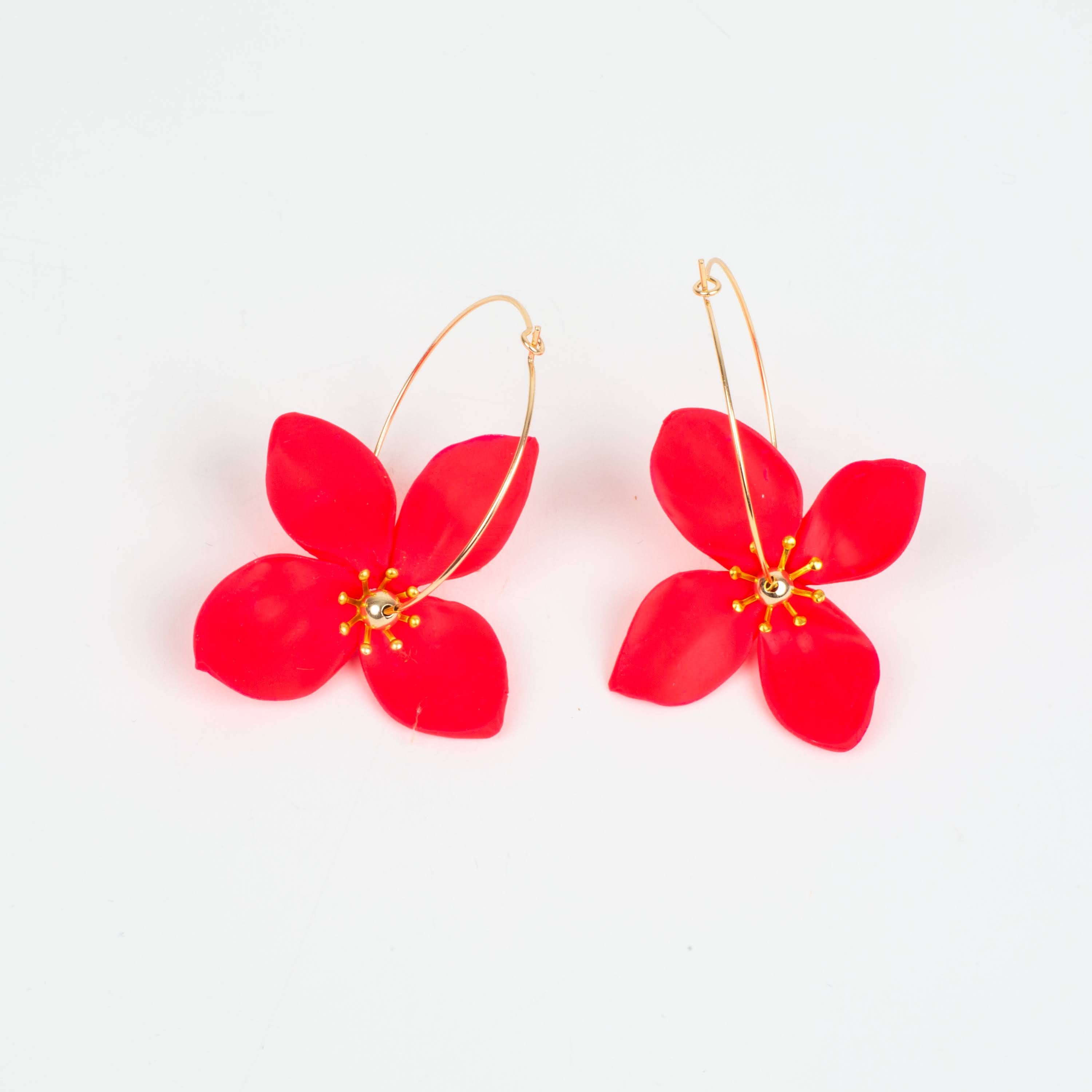 Chatham Flower Hoop Earring