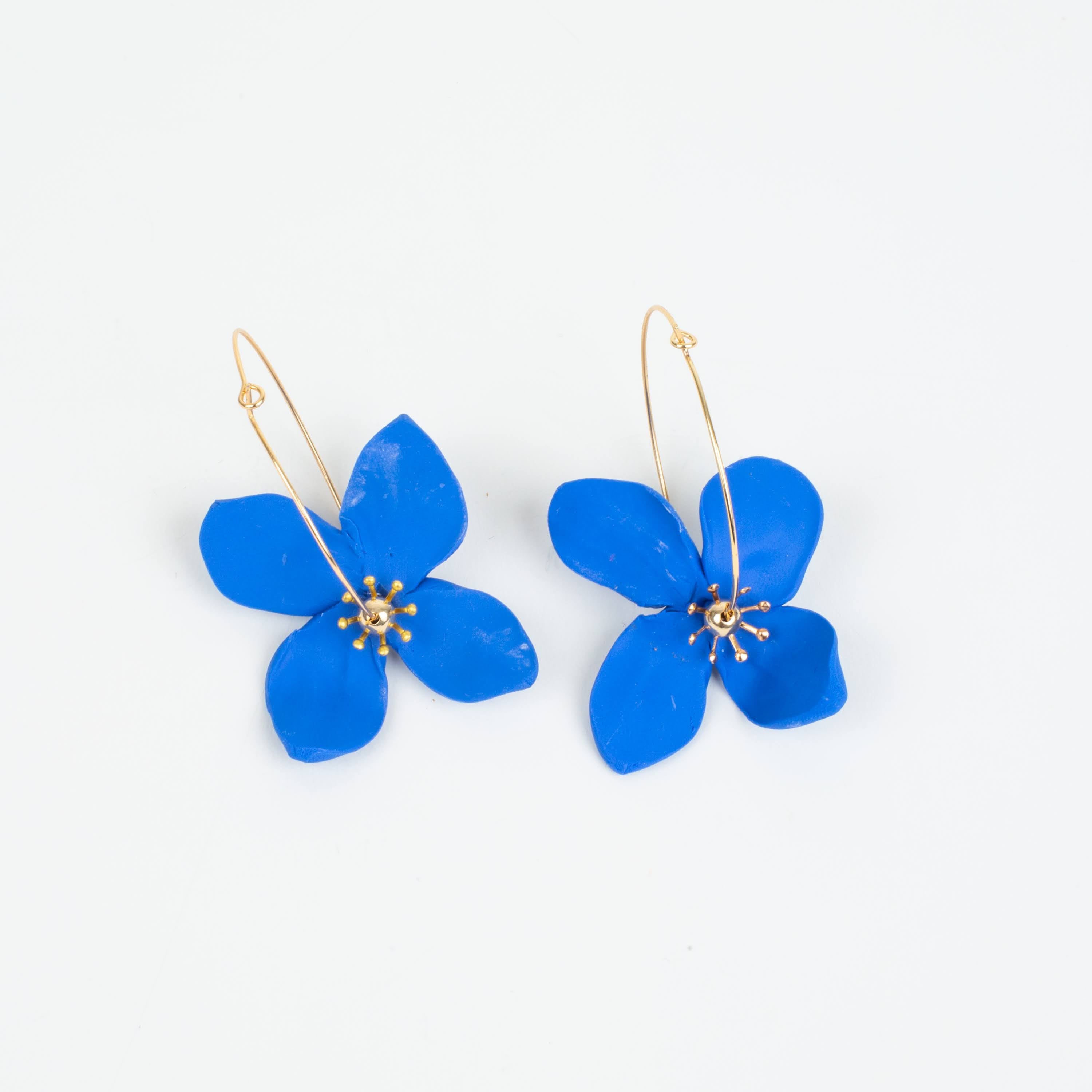 Chatham Flower Hoop Earring