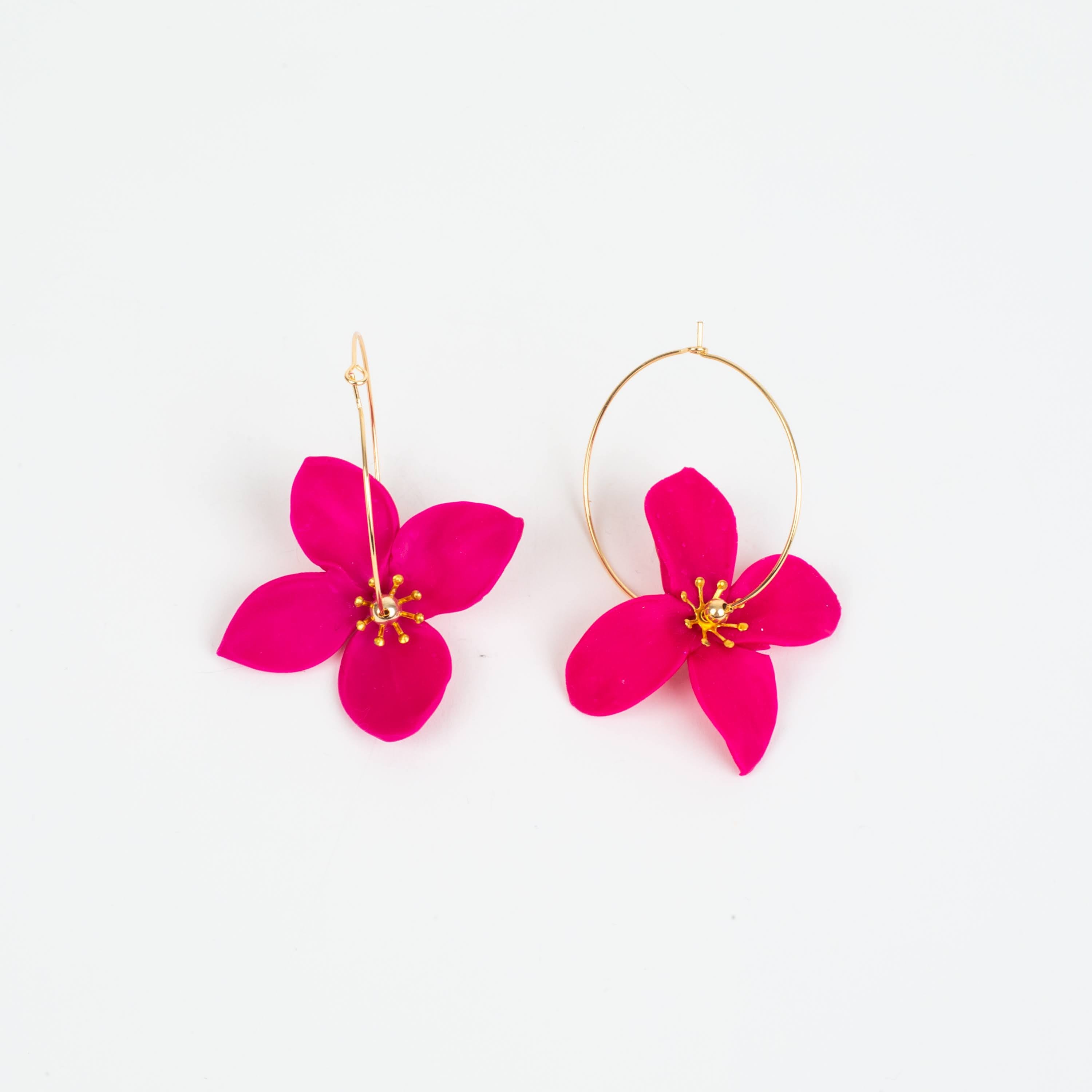 Chatham Flower Hoop Earring