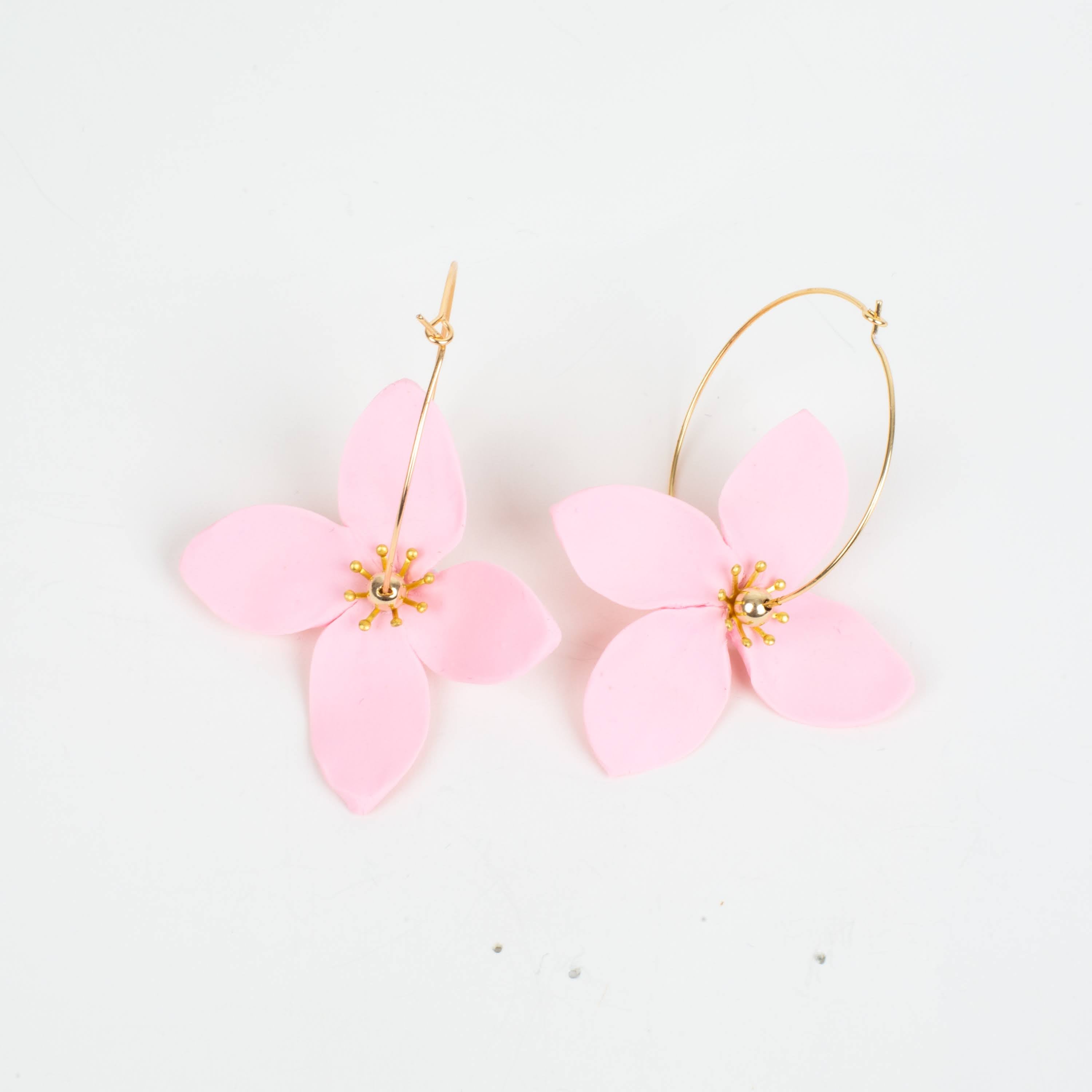 Chatham Flower Hoop Earring