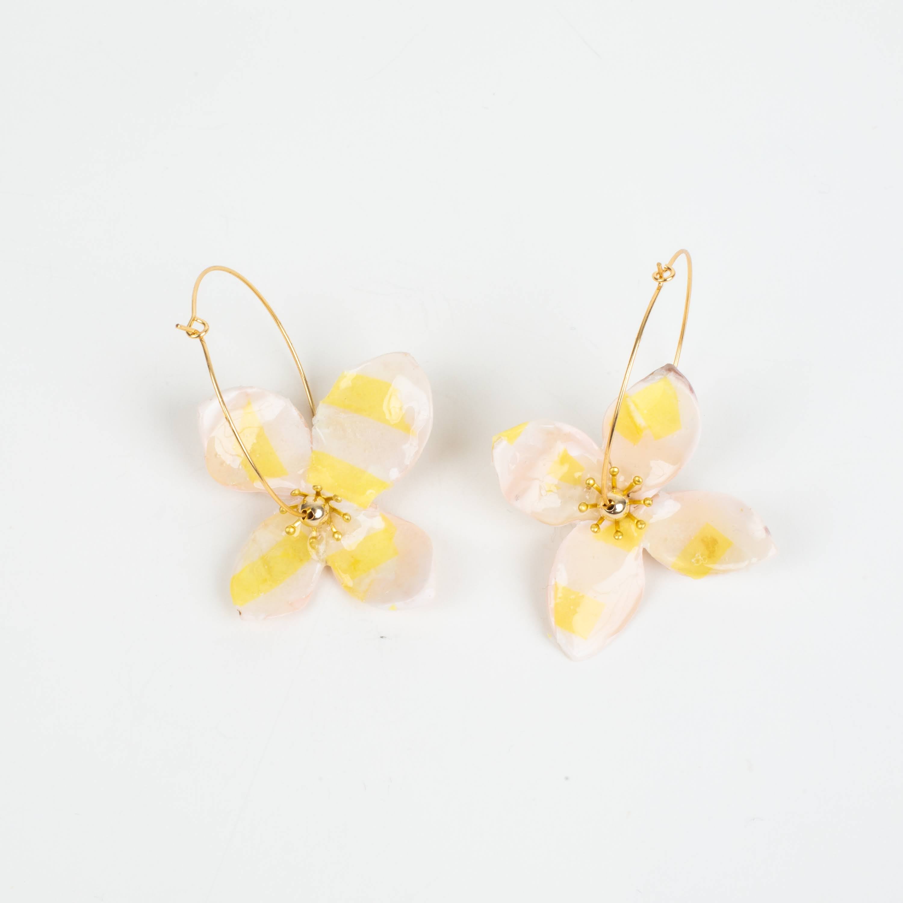 Chatham Flower Hoop Earring