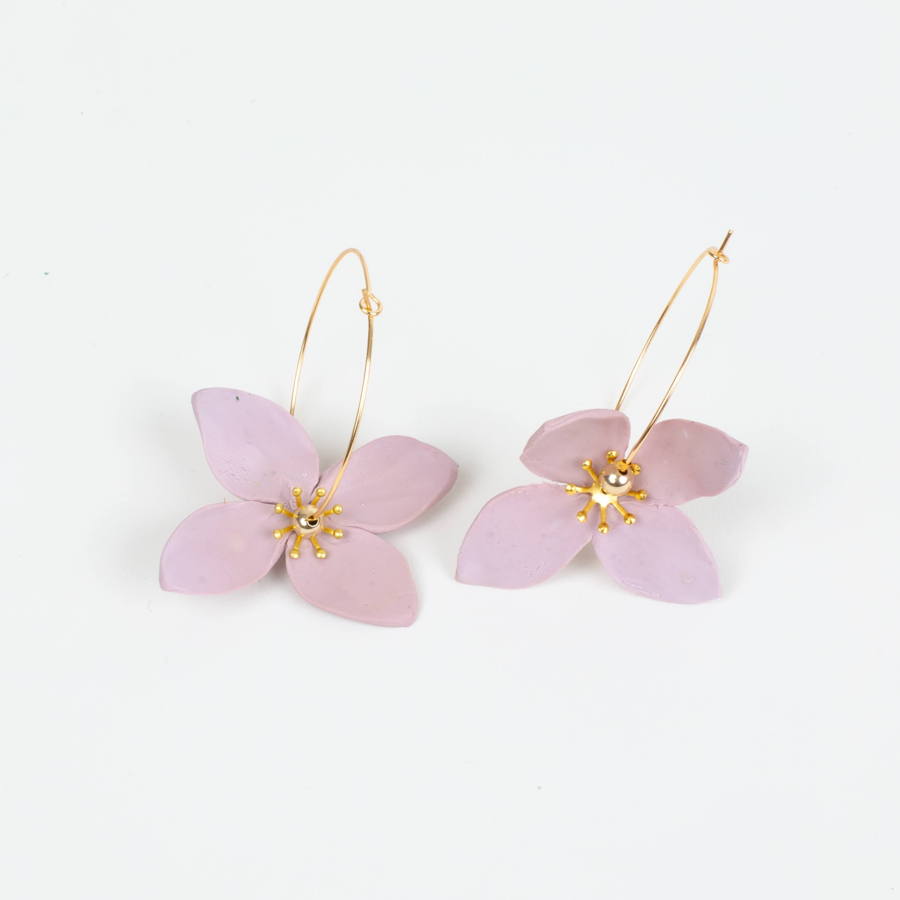 Chatham Flower Hoop Earring