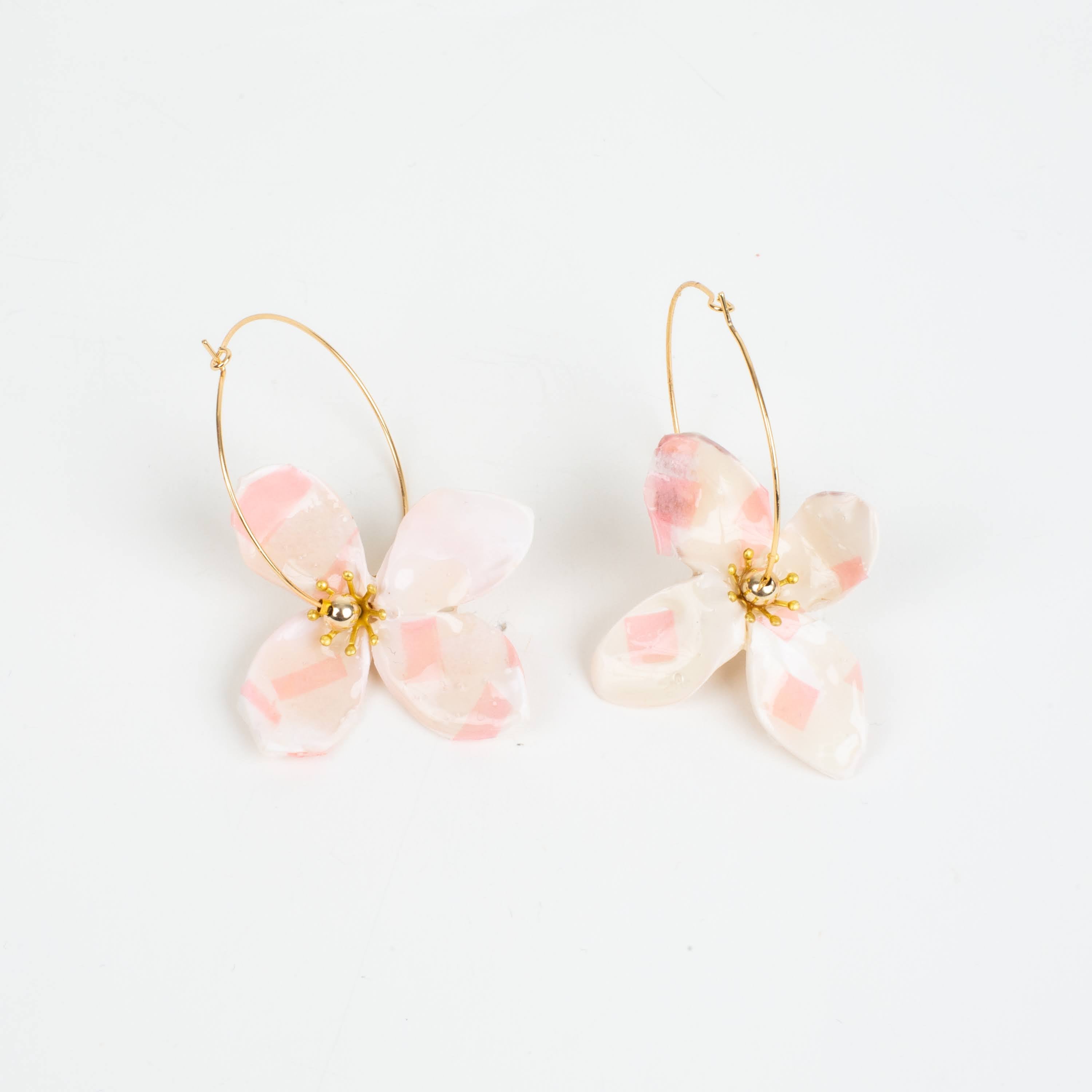 Chatham Flower Hoop Earring