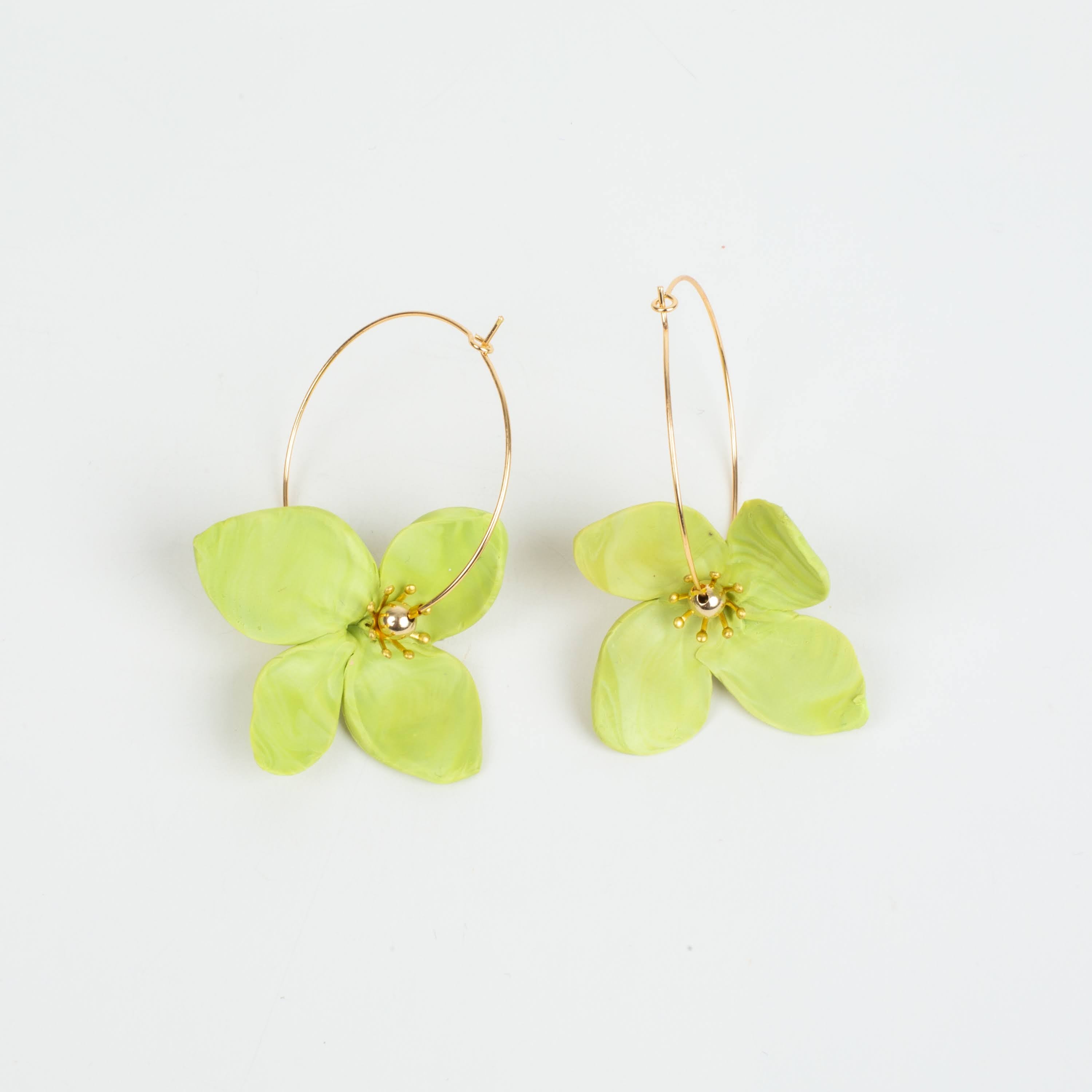 Chatham Flower Hoop Earring