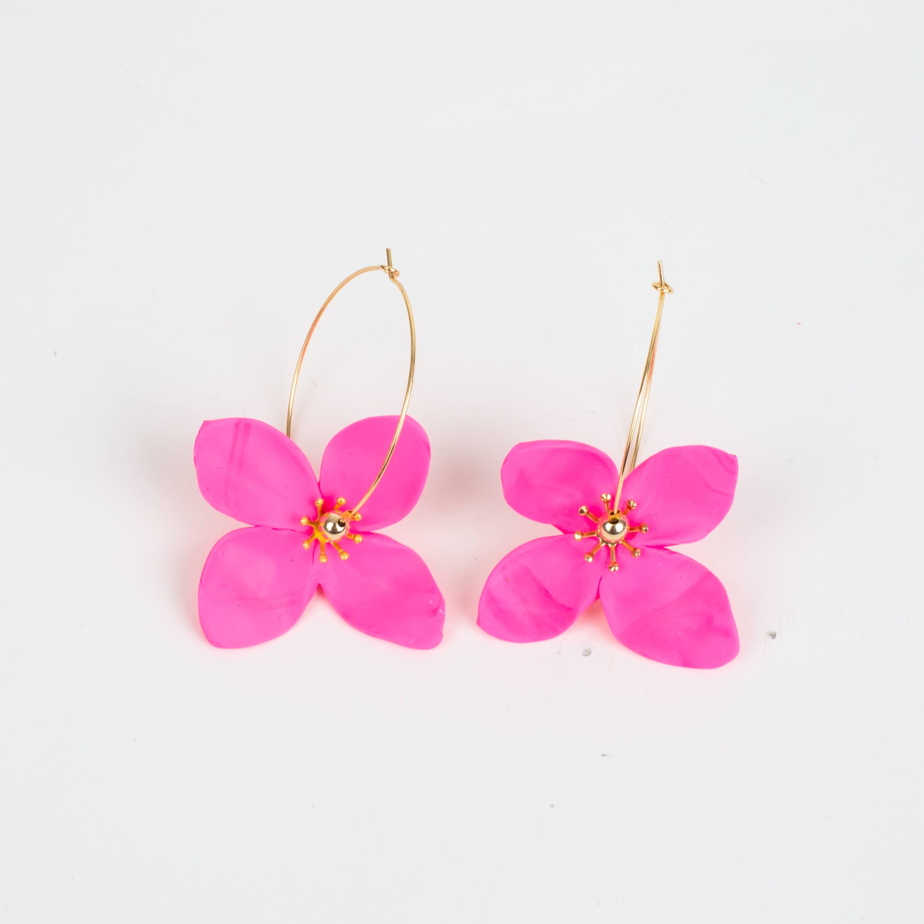 Chatham Flower Hoop Earring