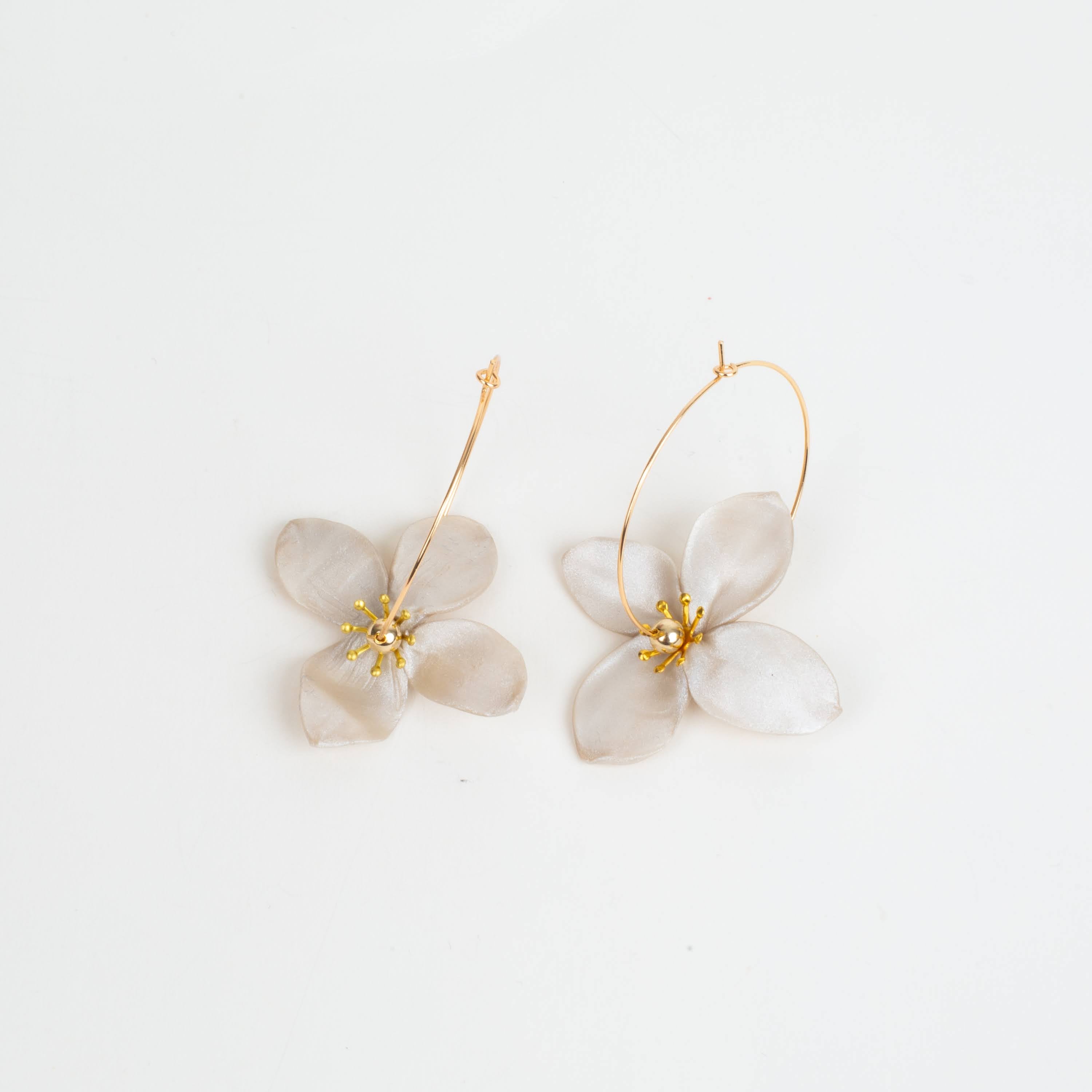 Chatham Flower Hoop Earring