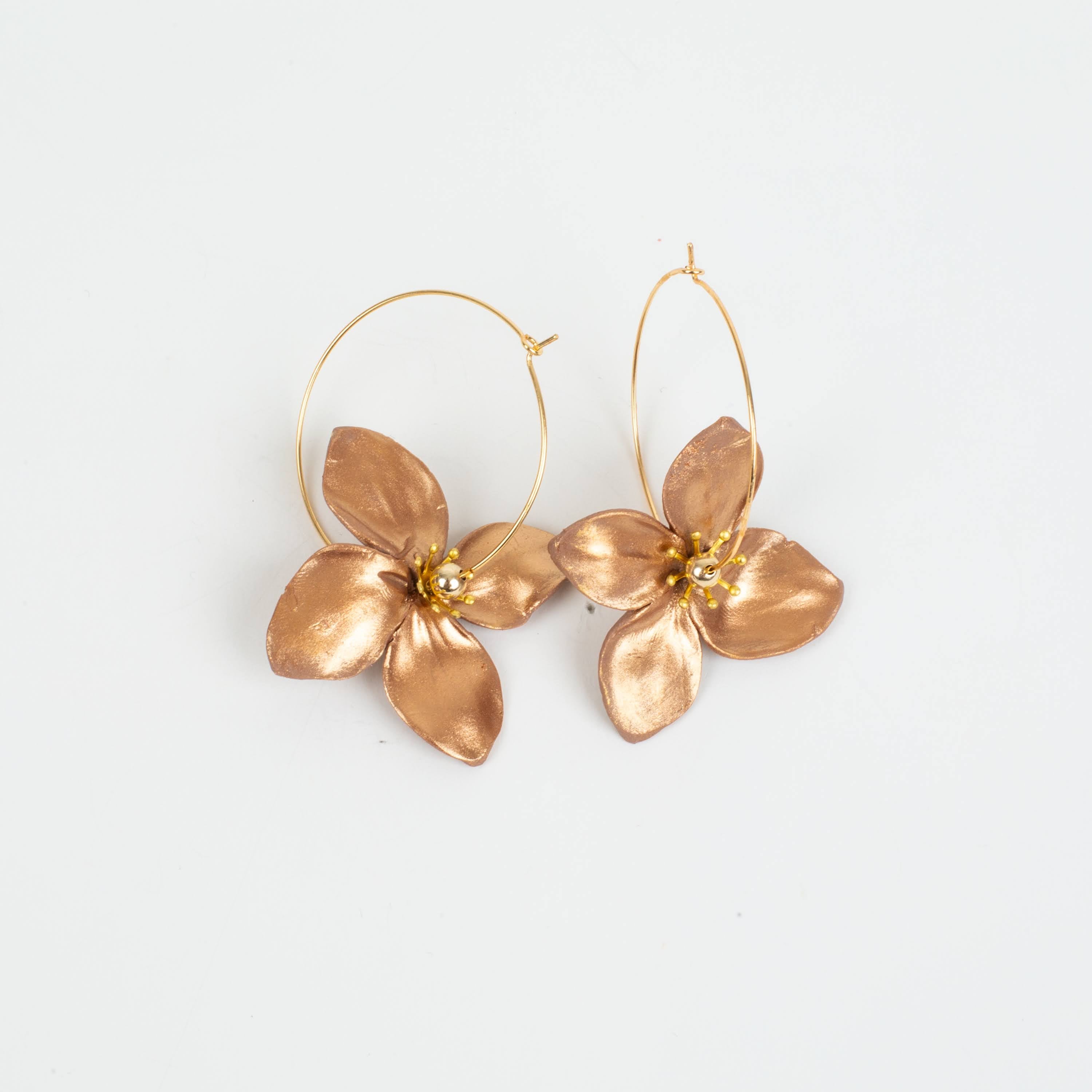 Chatham Flower Hoop Earring