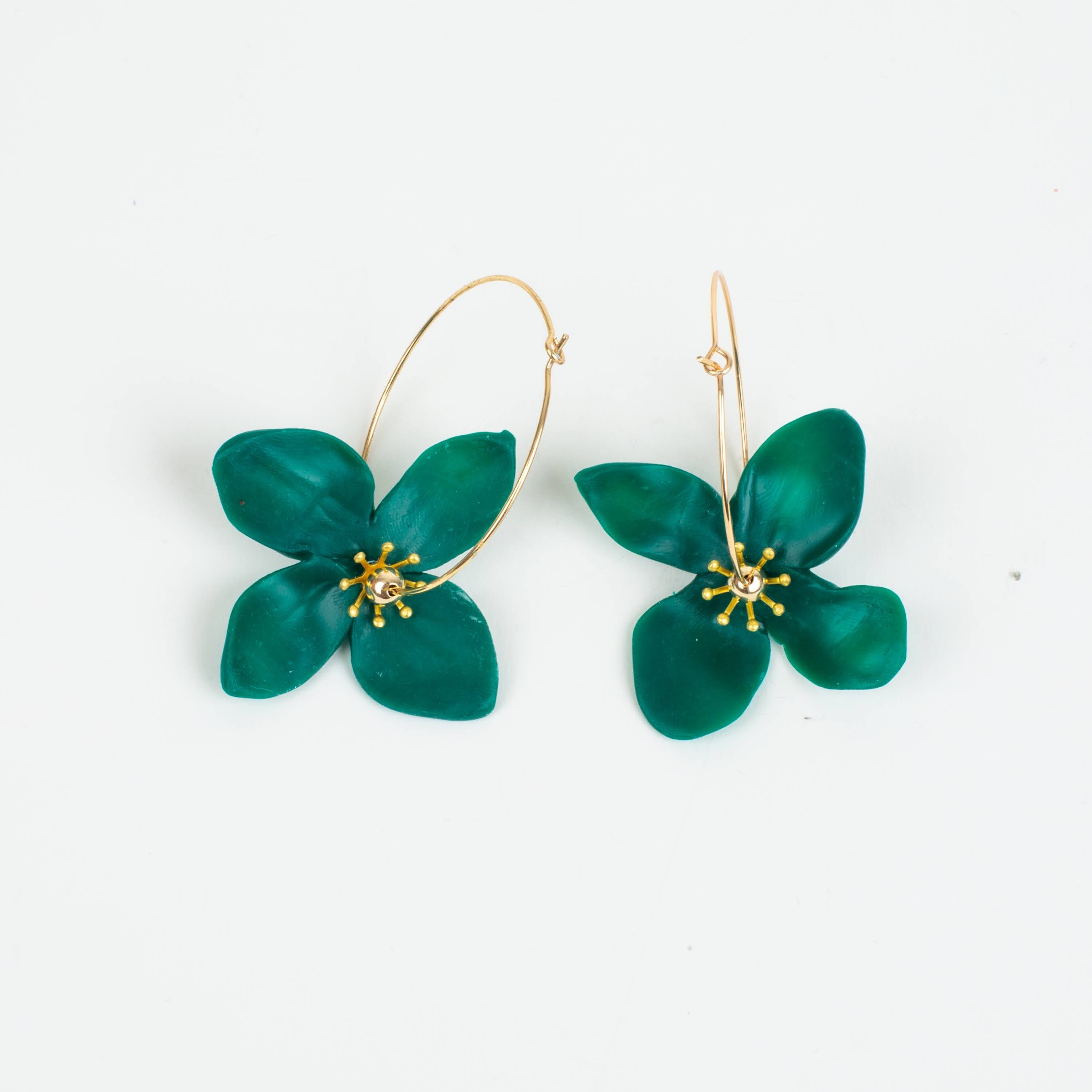 Chatham Flower Hoop Earring