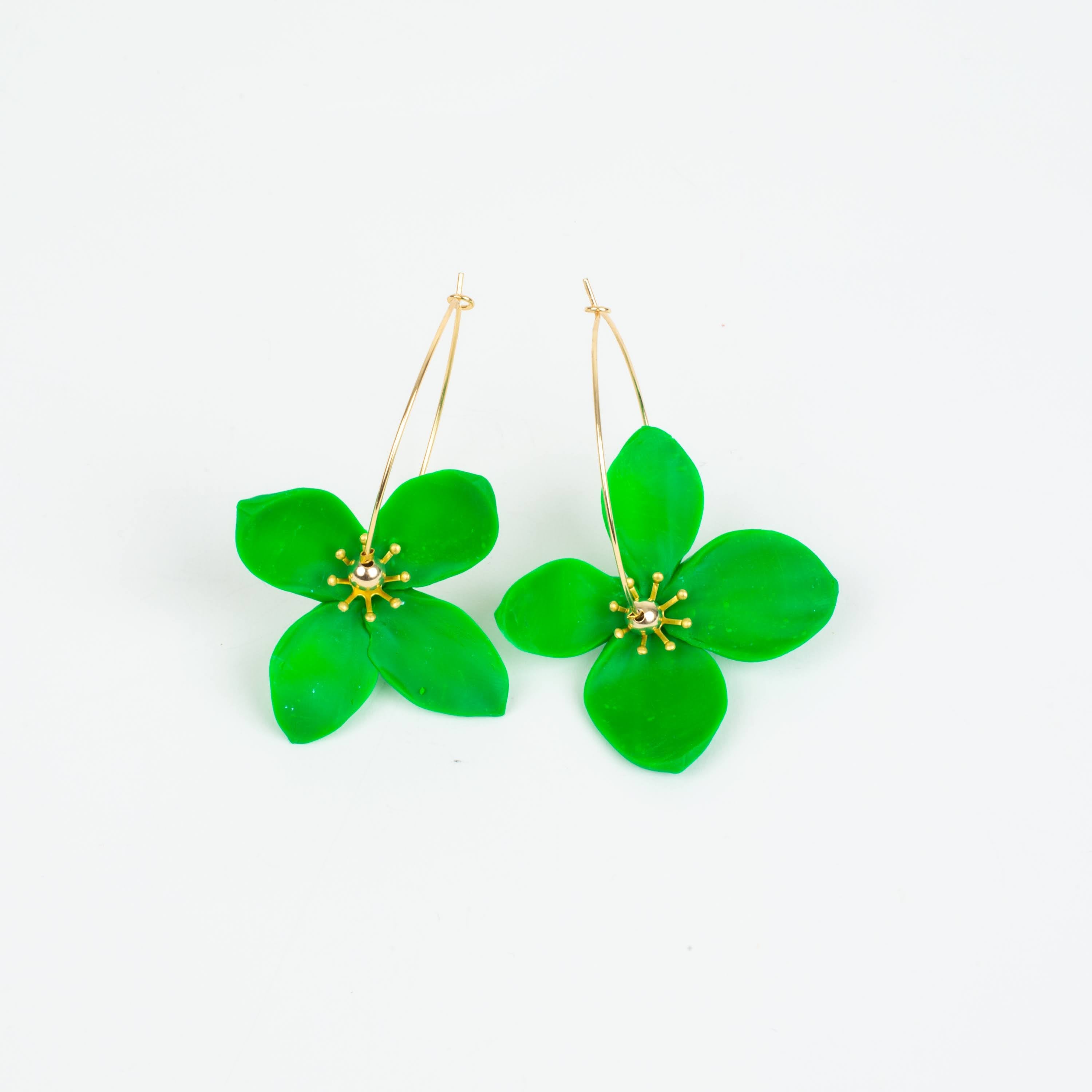 Chatham Flower Hoop Earring