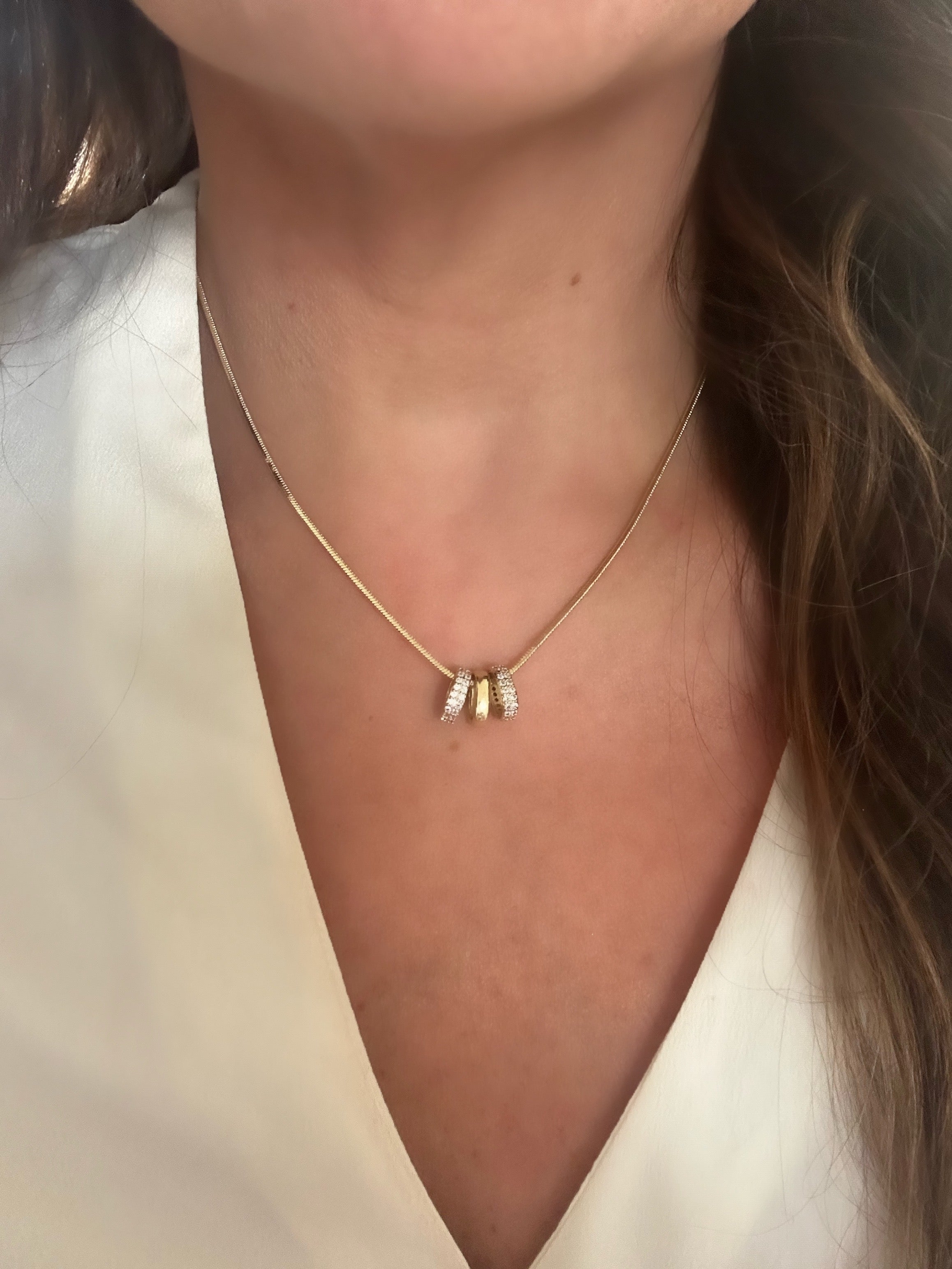 Trio Charm Minimalist Necklace