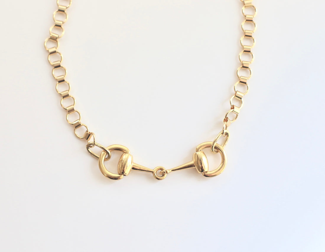 Horsebit Chain Statement Necklace