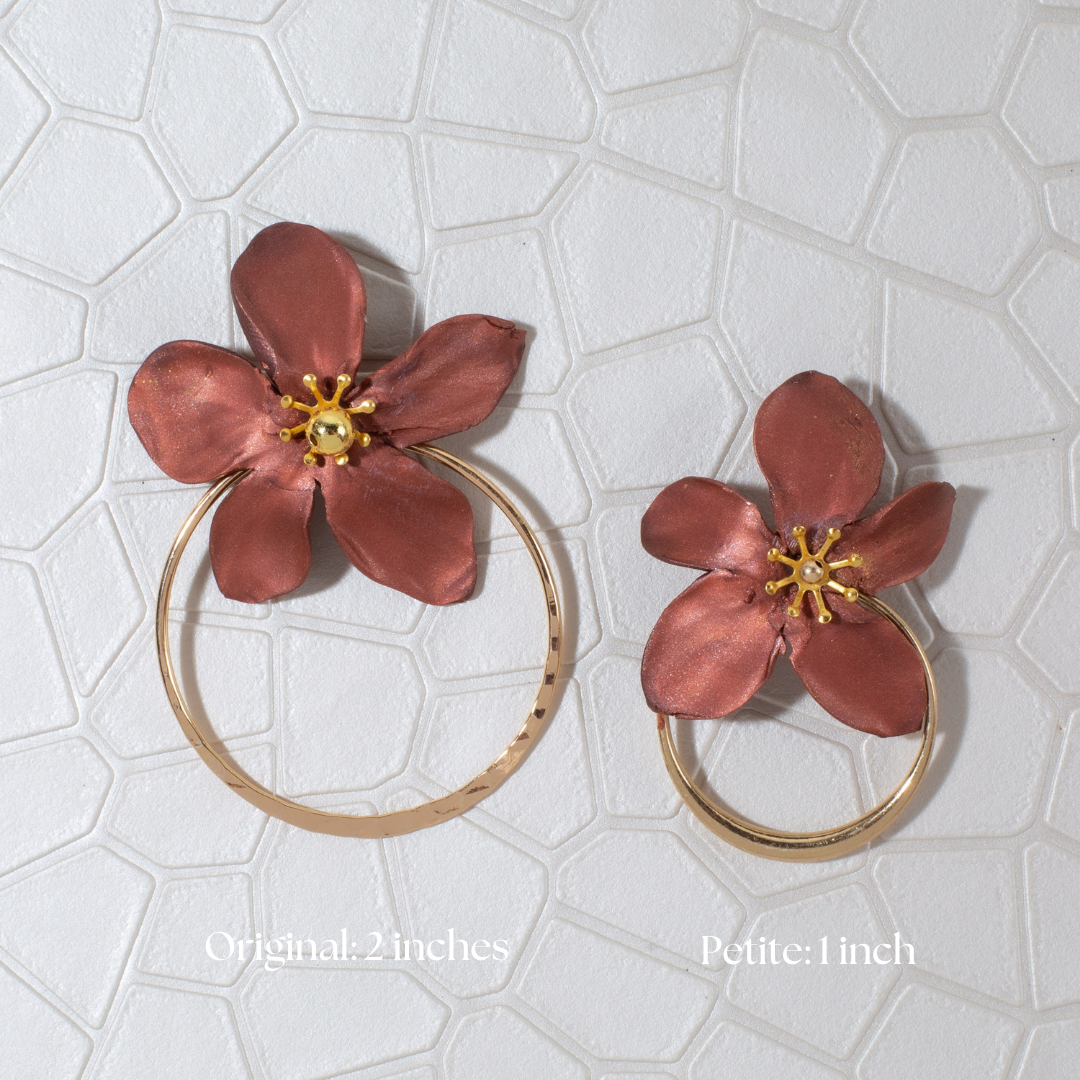 Amalia Floral Gold Hoop Statement Earring