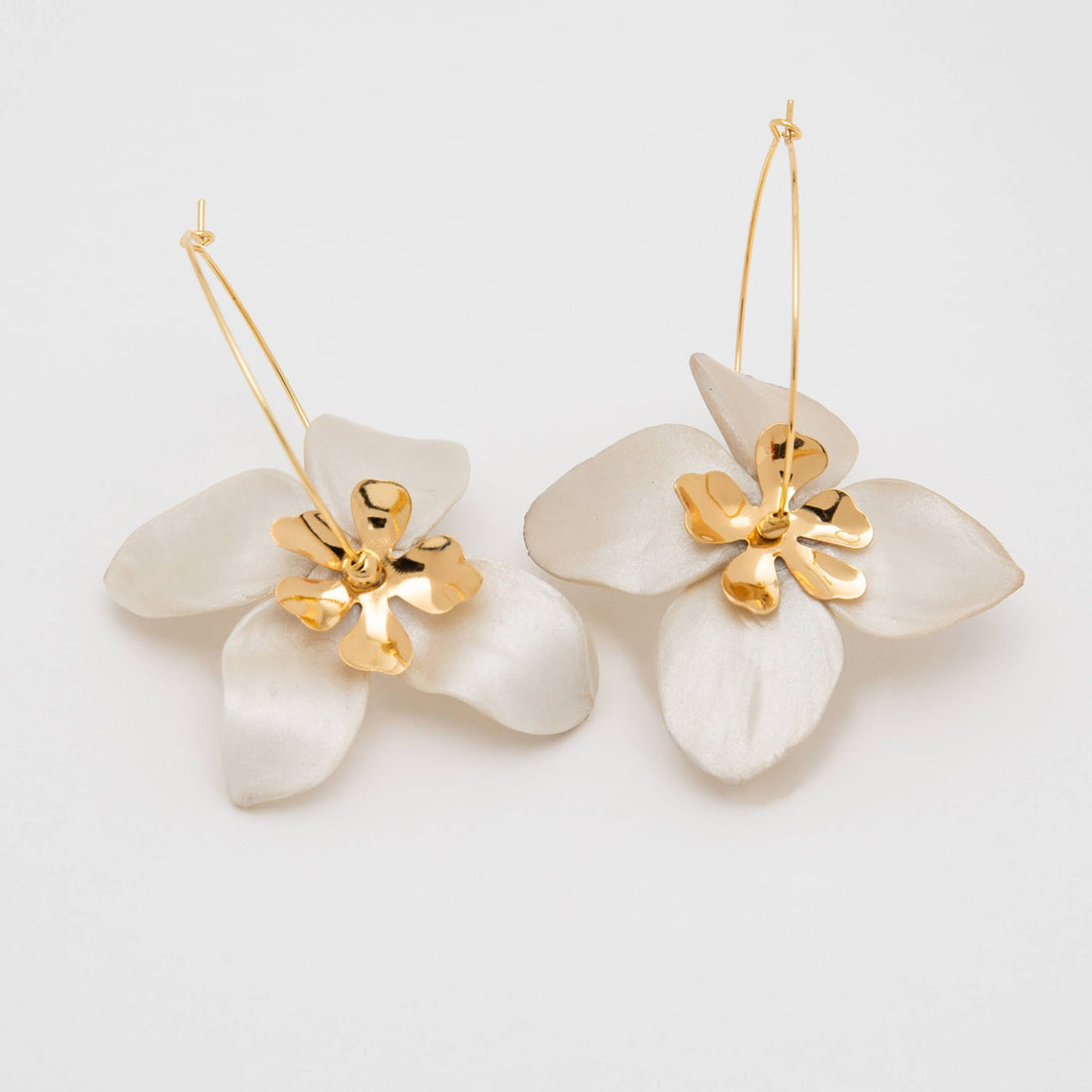 Pure Pearl Chatham Flower Hoop Earring