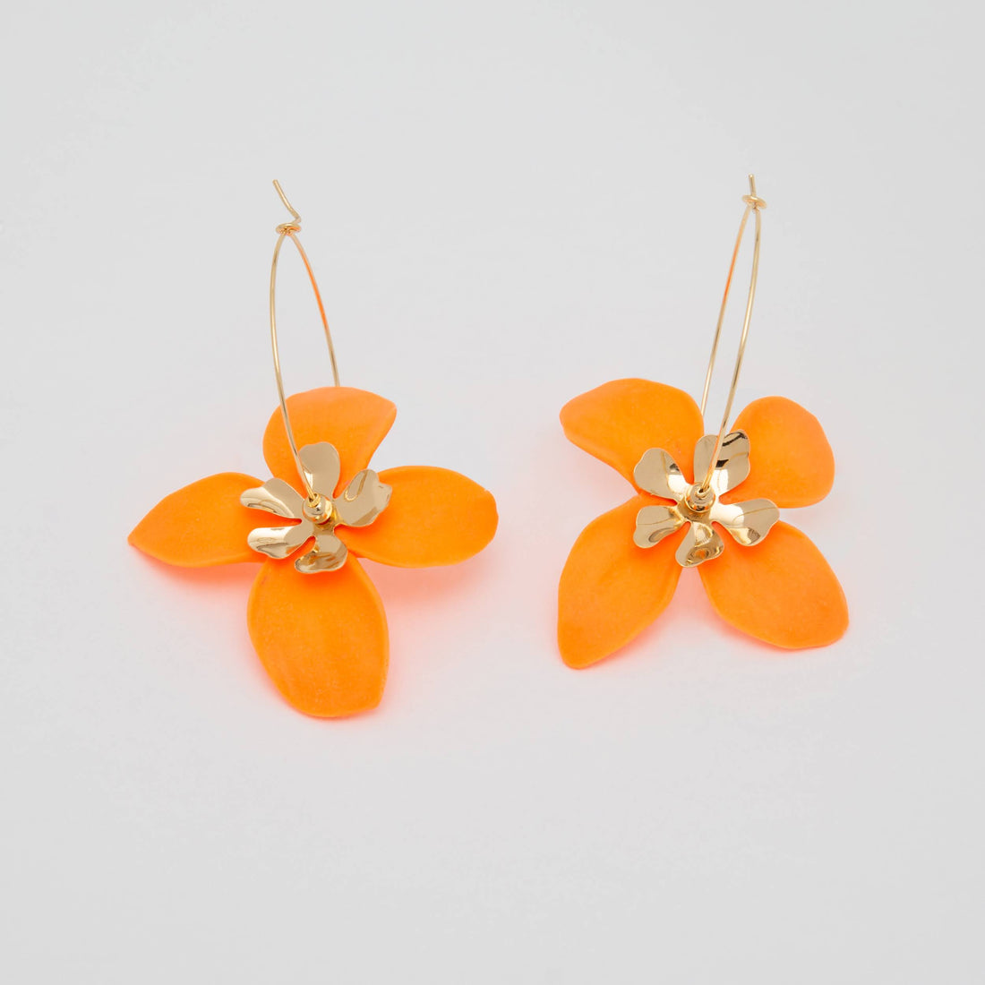 Tangerine Chatham Flower Hoop Earring