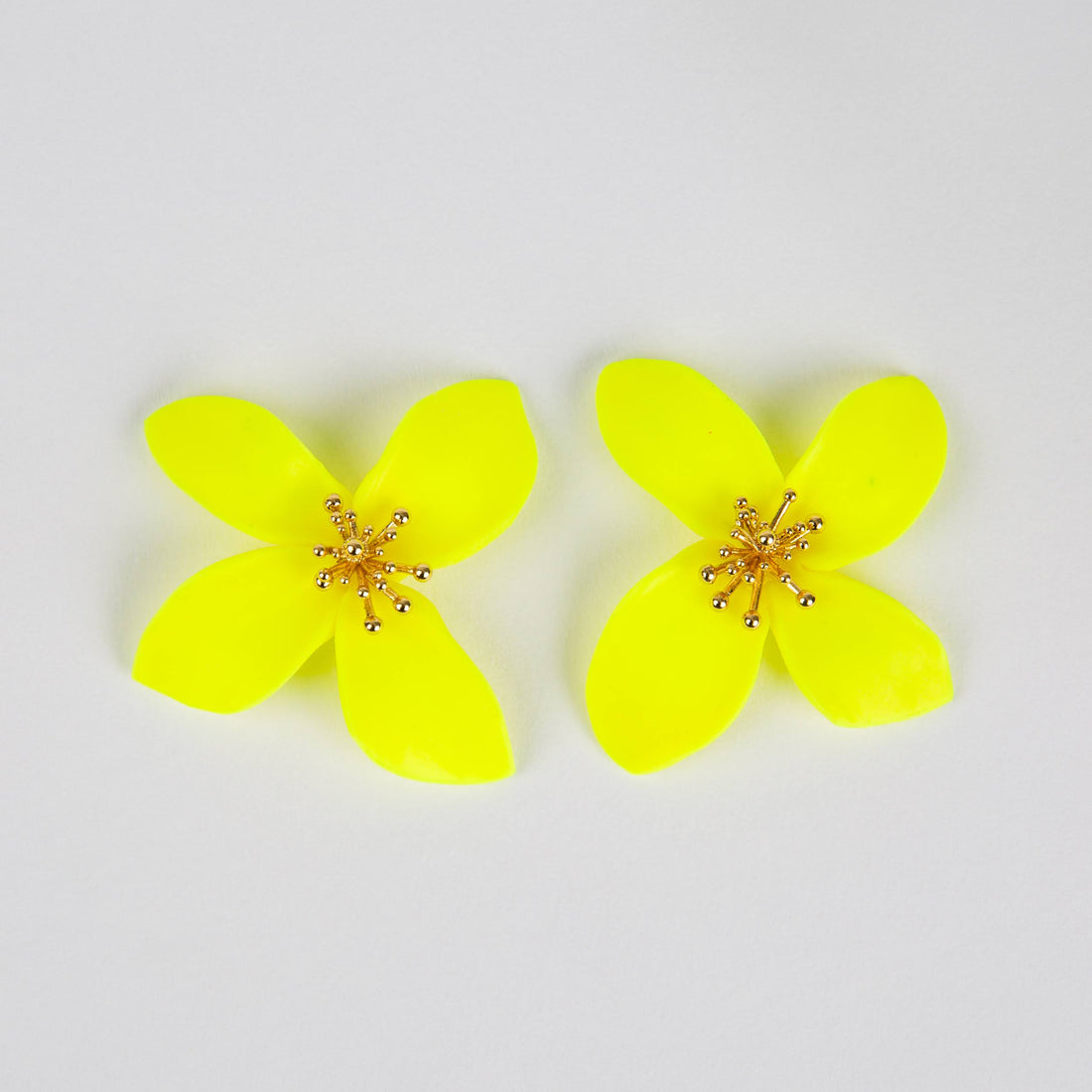 Neon Yellow Charleston Flower Earring