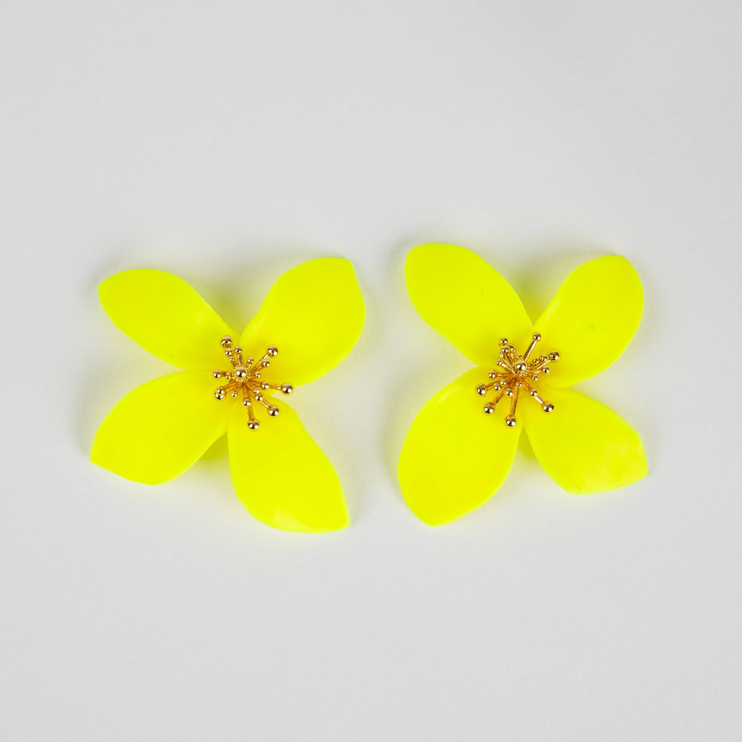 Neon Yellow Charleston Flower Earring