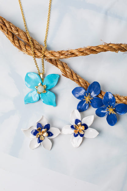 Iris Blue Charleston Flower Earring