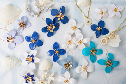 Marine Blue Charleston Flower Earring