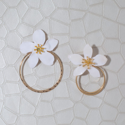 Amalia Floral Gold Hoop Statement Earring