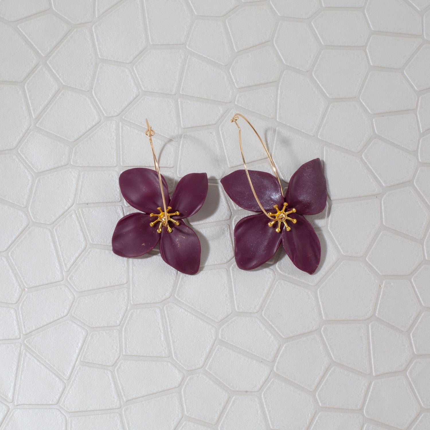 Chatham Flower Hoop Earring