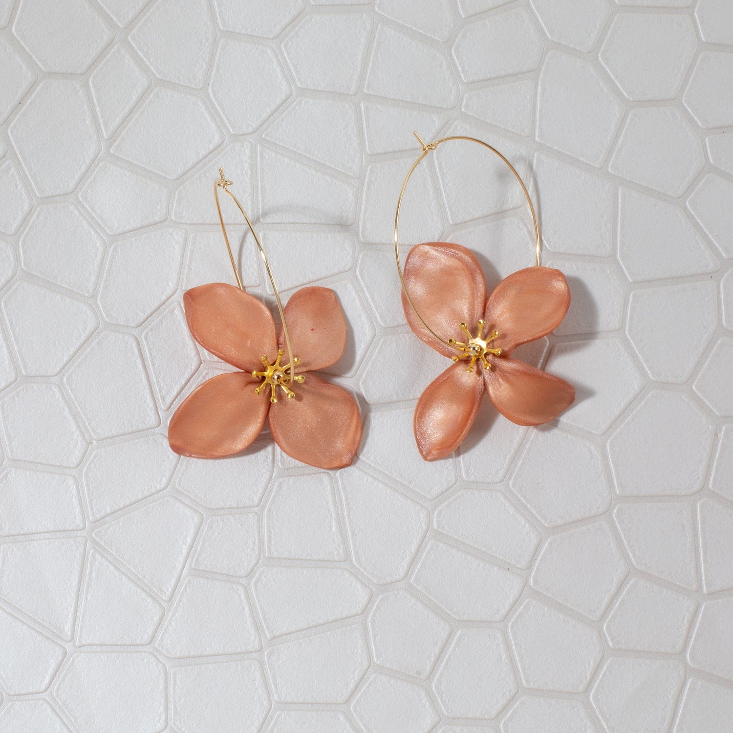 Chatham Flower Hoop Earring