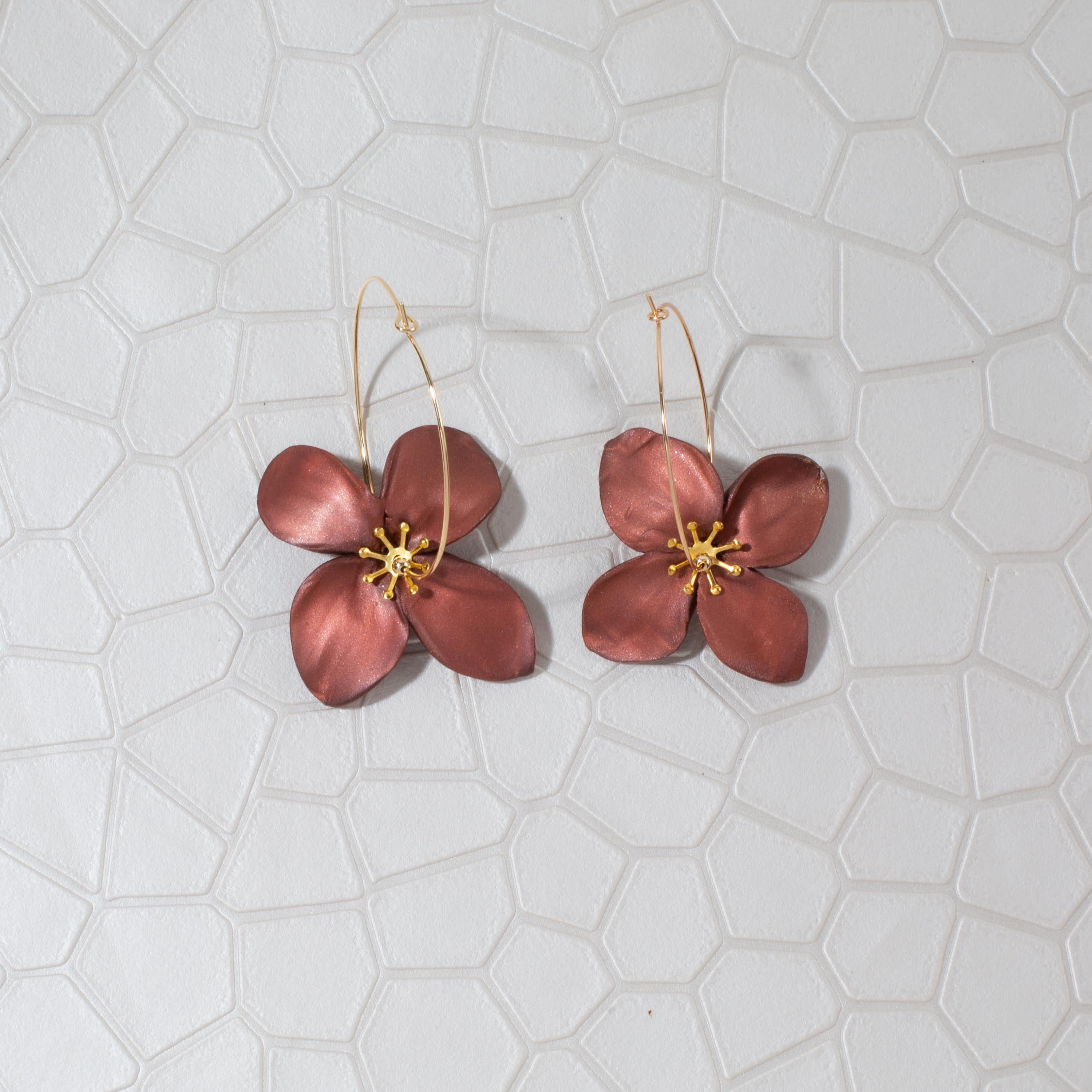 Chatham Flower Hoop Earring